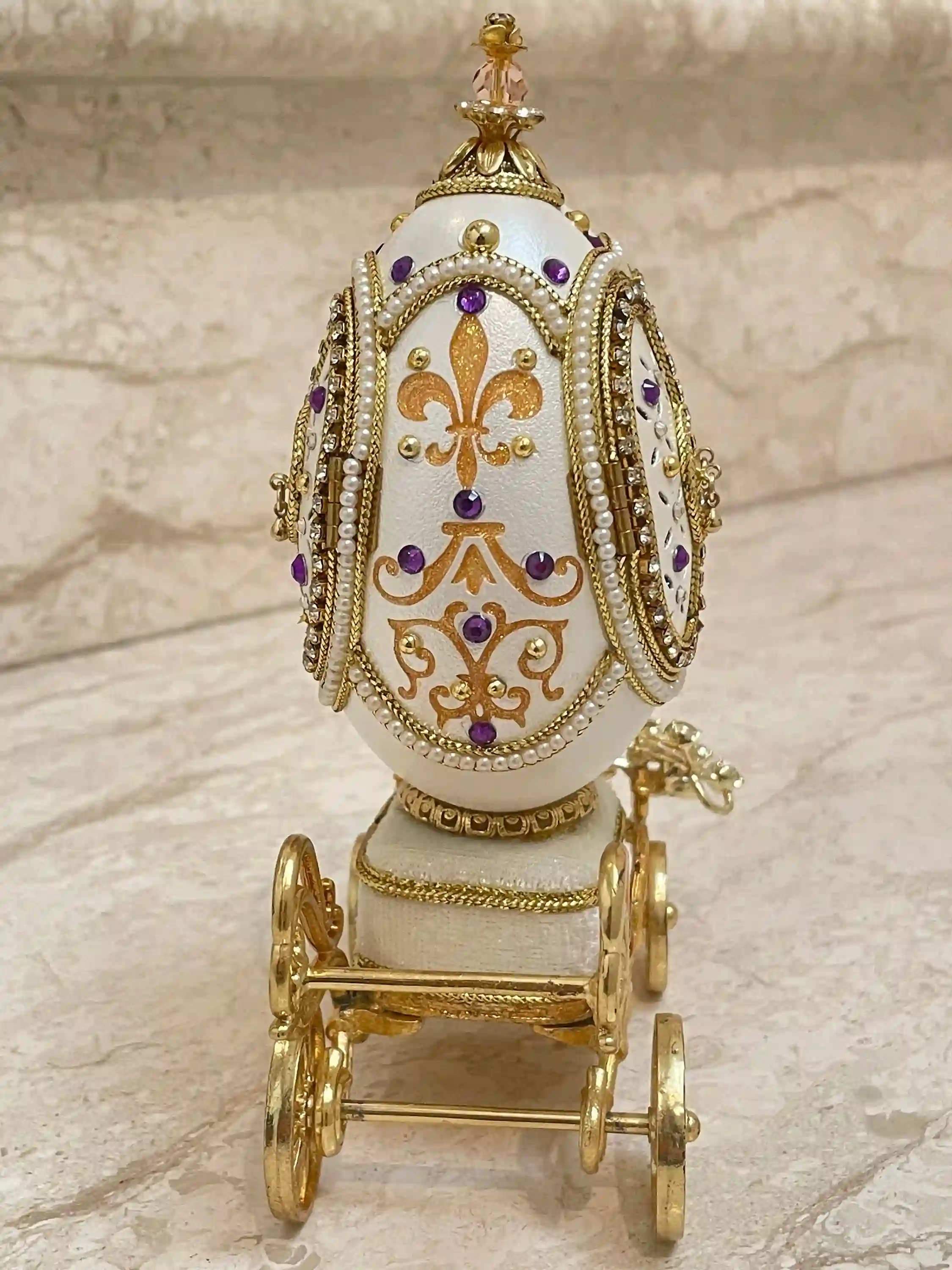 1993 Faberge-Style Egg Music Luxury Jewelry Box Engagement present Faberge Egg Ornament 30th Parents Anniversary Couple Wedding gift 30th Birthday 