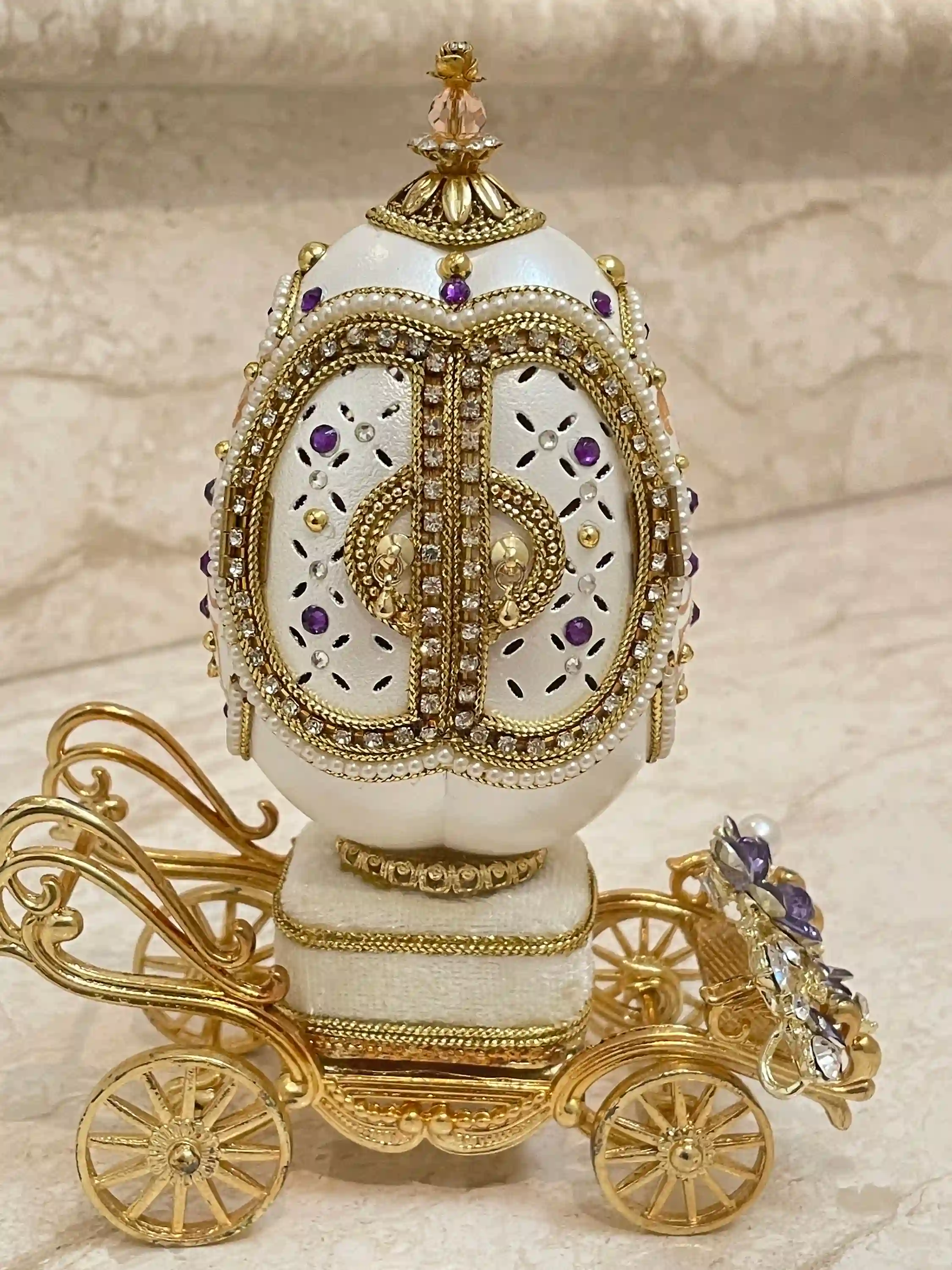 1993 Faberge-Style Egg Music Luxury Jewelry Box Engagement present Faberge Egg Ornament 30th Parents Anniversary Couple Wedding gift 30th Birthday 