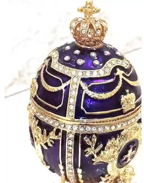 Amethyst Purple Faberge Egg Trinket, Faberge egg Gift for Her, Fabrege Egg style Jewelry Box, Christmas Birthday Graduation Gift for him 