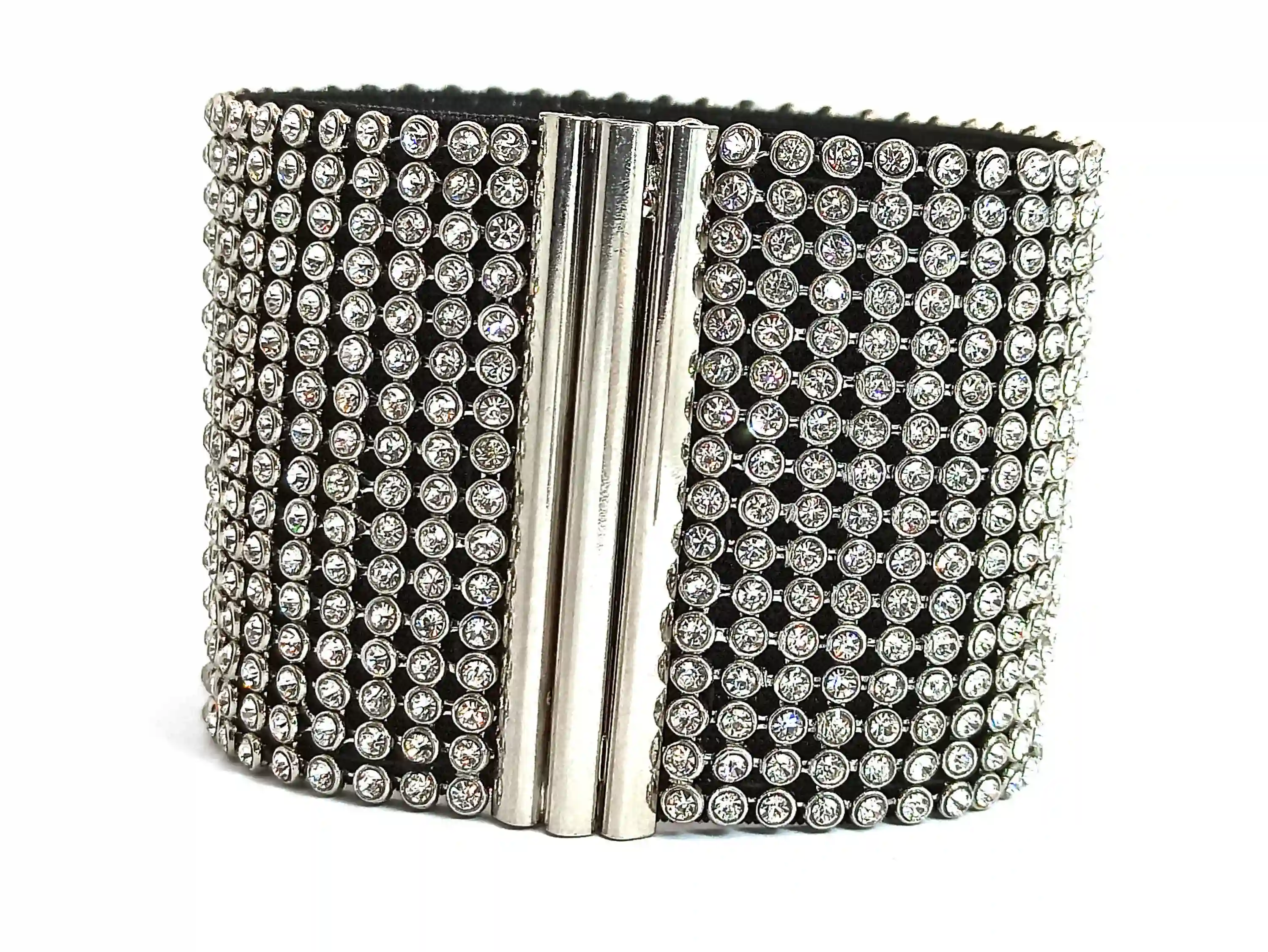 Limited Edition Bracelets - Crystal Bridal Bracelet - Wide Cuff Bracelet - Bridal Wedding Jewelry Gift for Bride - VINTAGE Jewelry - 4.5 ct 