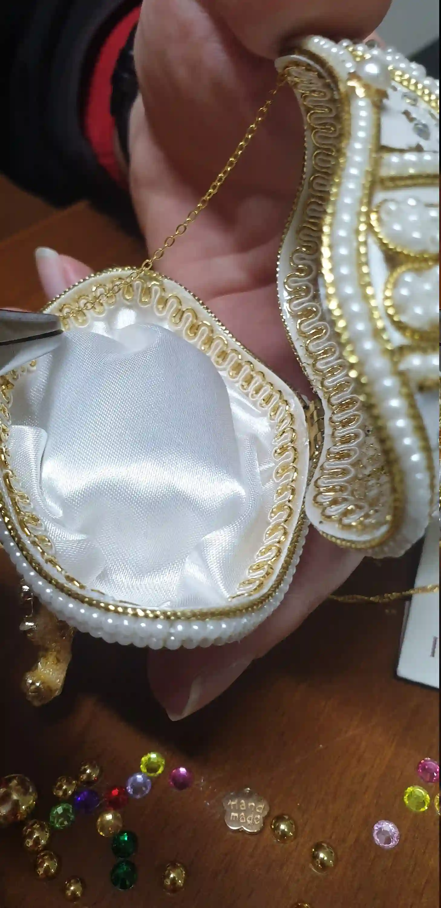 Pearl Jewelry box Luxury Gift ONEOFAKIND Handmade Musical Ornament Love Faberge-Style Egg Natural HANDCARVED Egg 2ct AUSTRIAN Crystal 24kGOLD Gift 
