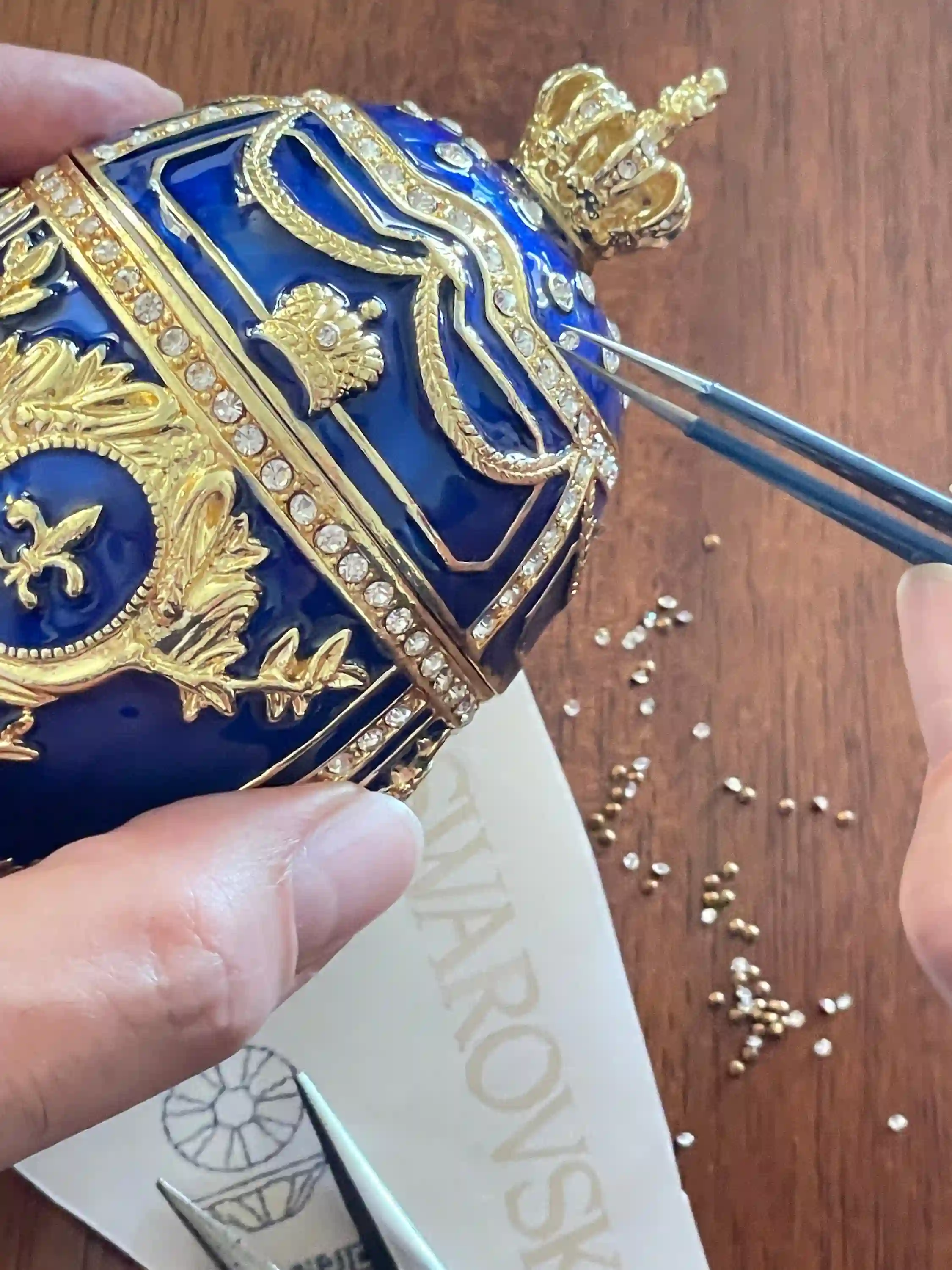 Faberge Egg, Faberge Imperial Egg, Special Keepsake, Faberge Style egg, Anniversary Men Birthday gift for him, Luck gifts,24K GOLD HANDMADE 