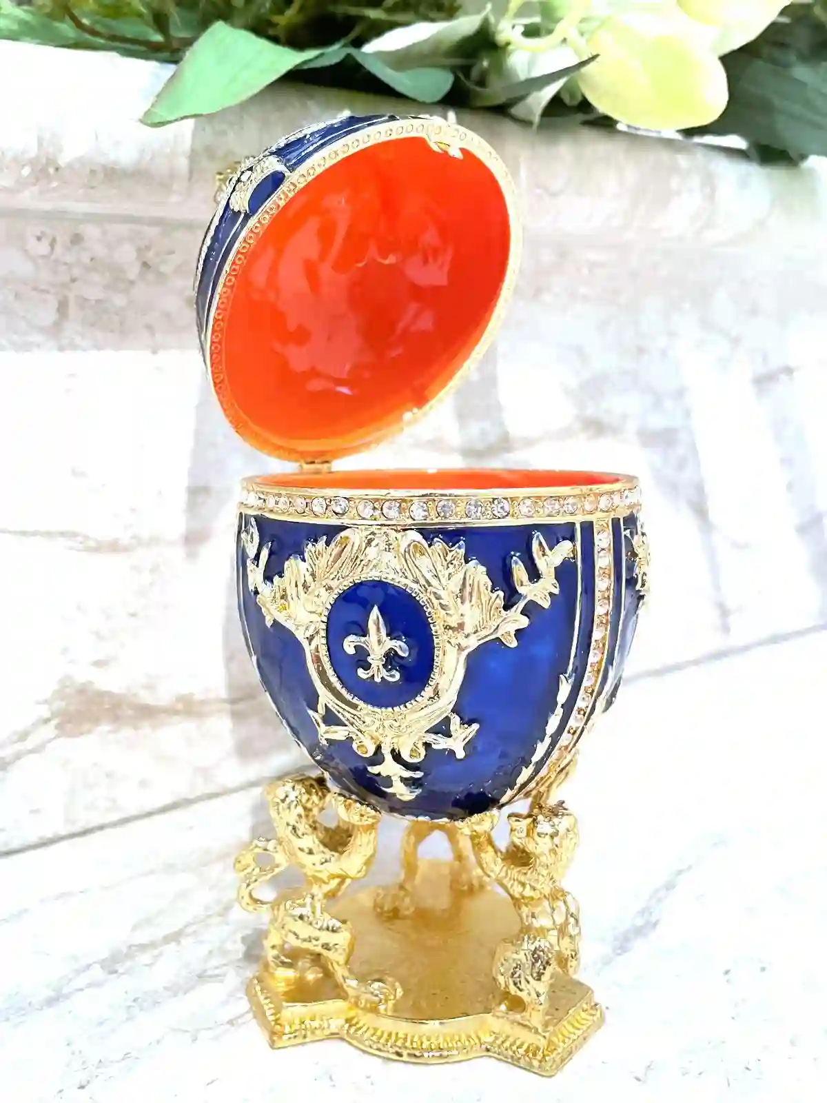 Faberge Egg, Faberge Imperial Egg, Special Keepsake, Faberge Style egg, Anniversary Men Birthday gift for him, Luck gifts,24K GOLD HANDMADE 