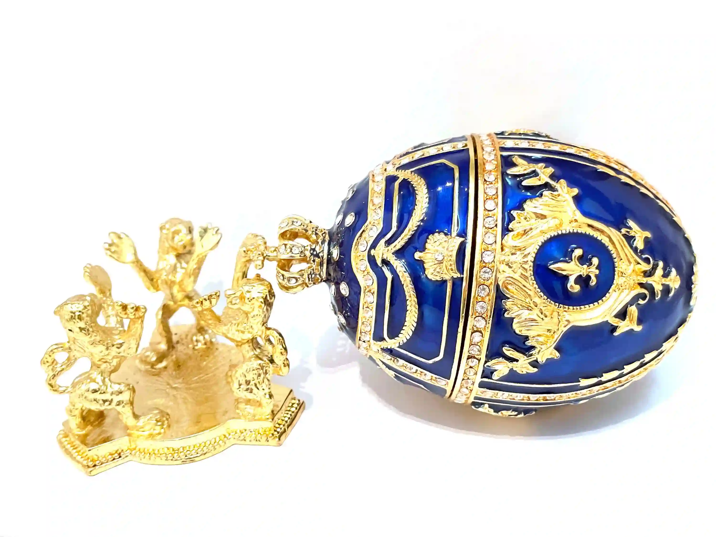 Faberge Egg, Faberge Imperial Egg, Special Keepsake, Faberge Style egg, Anniversary Men Birthday gift for him, Luck gifts,24K GOLD HANDMADE 