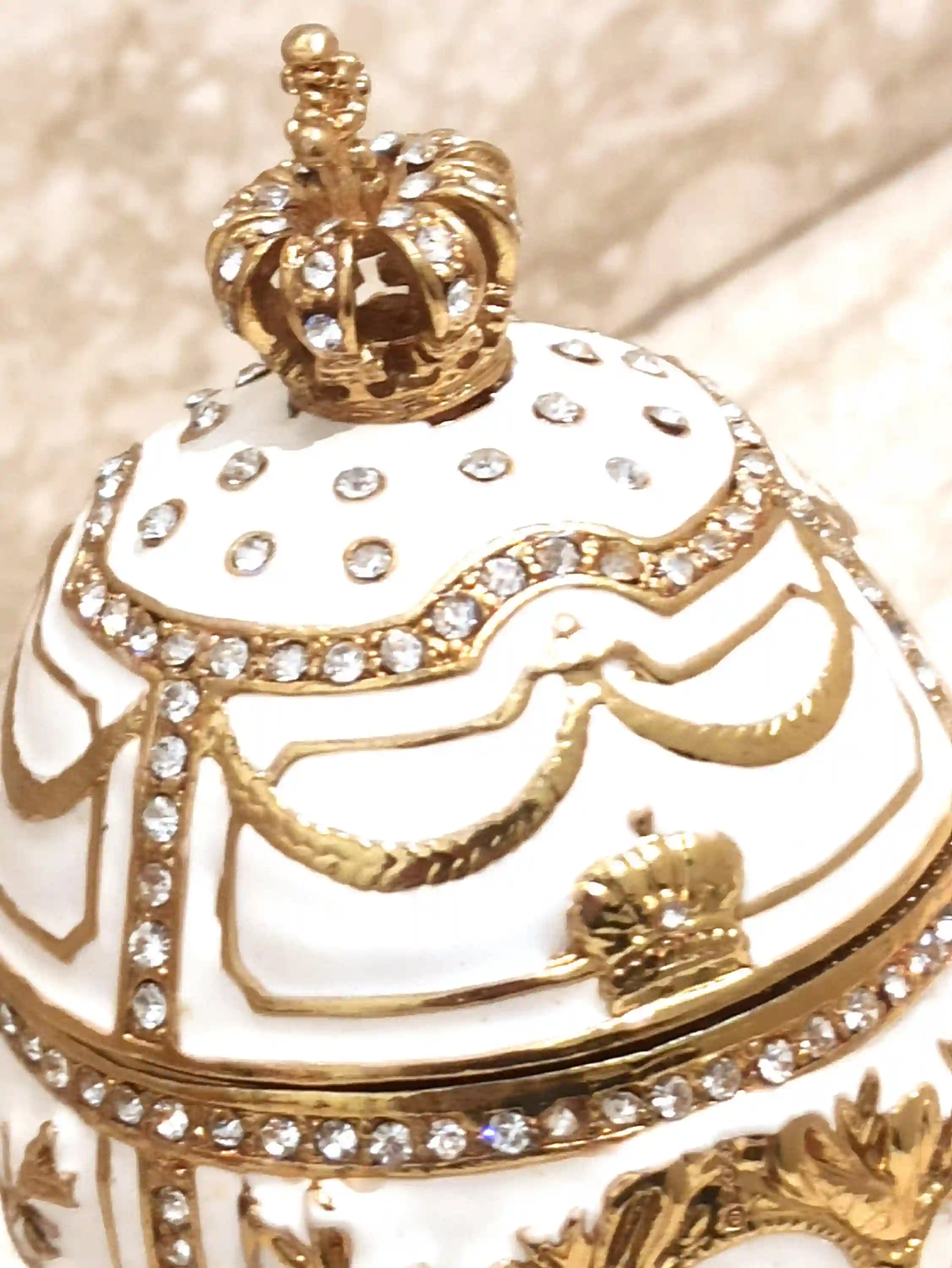 Coronation Lion Faberge Egg trinket box 24kt GOLD/Faberge Collectibles/Faberge egg Ornament/ Faberge Egg Jewelry Boxes/Faberge egg Style 