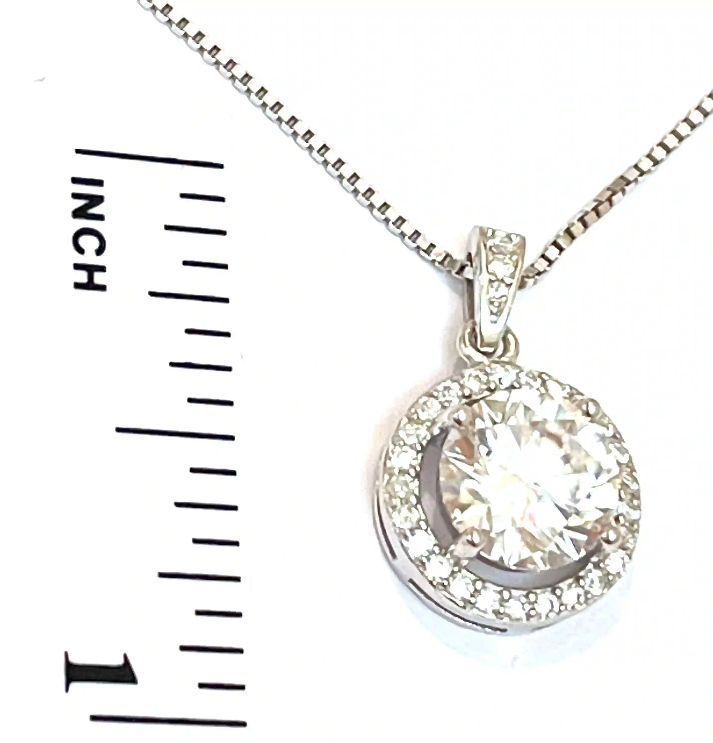 2.2 carat Solitaire Necklace Girlfriend Gift Valentine's day Prong Diamond Solitaire Pendant SOLID Sterling Silver 18kt White GOLD 16