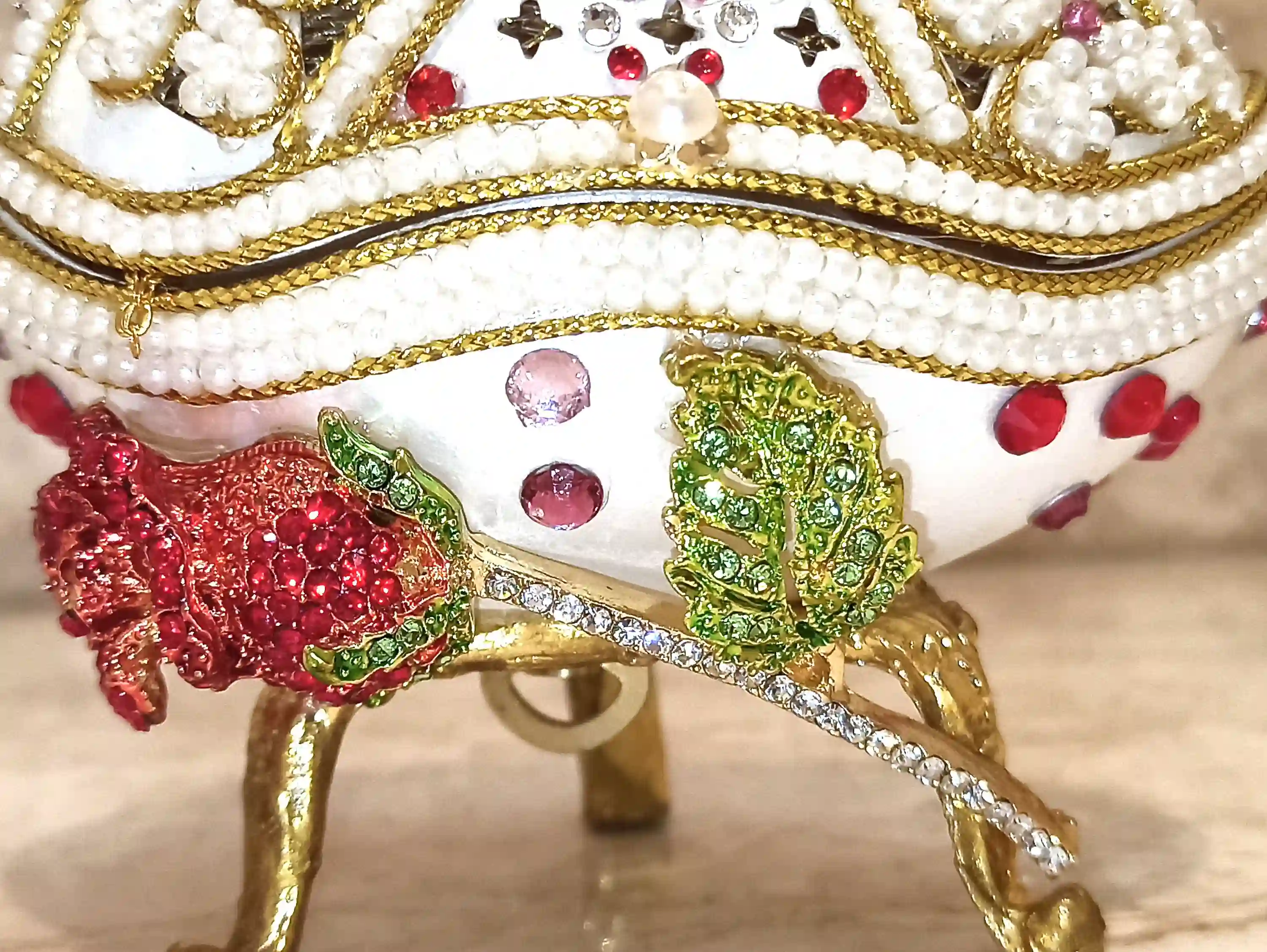 Faberge EGG & Heart Sterling Silver NECKLACE - Ruby Tennis BRACELET Fabrege Egg style Music Box Faberge September Birthday Gift for women 