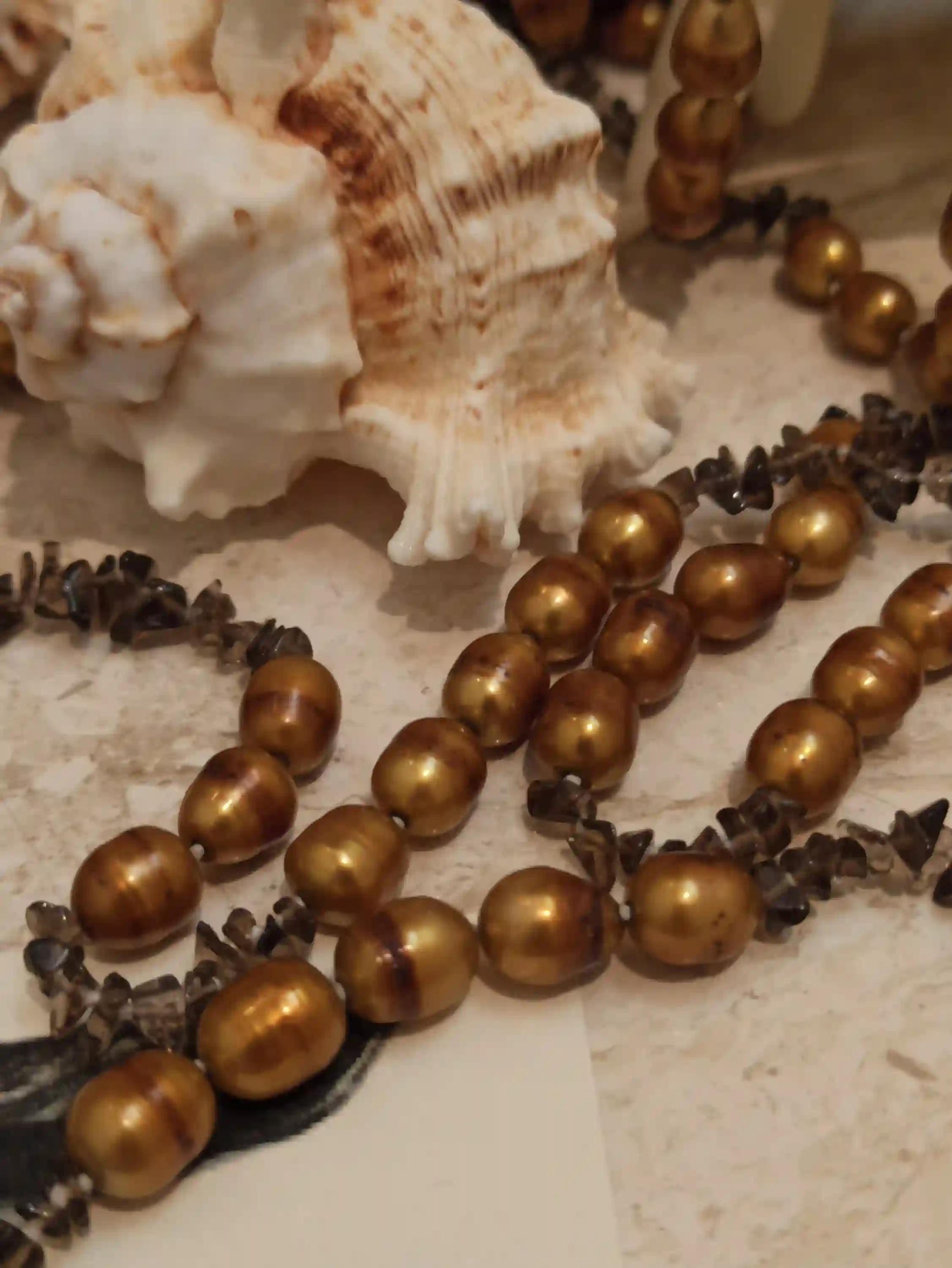 Vintage Gold Necklace Freshwater Pearl Jewelry/Long Pearl Necklace/Classic Pearl Necklace Gift for her/Fresh water Pearl Necklace Mother Day 