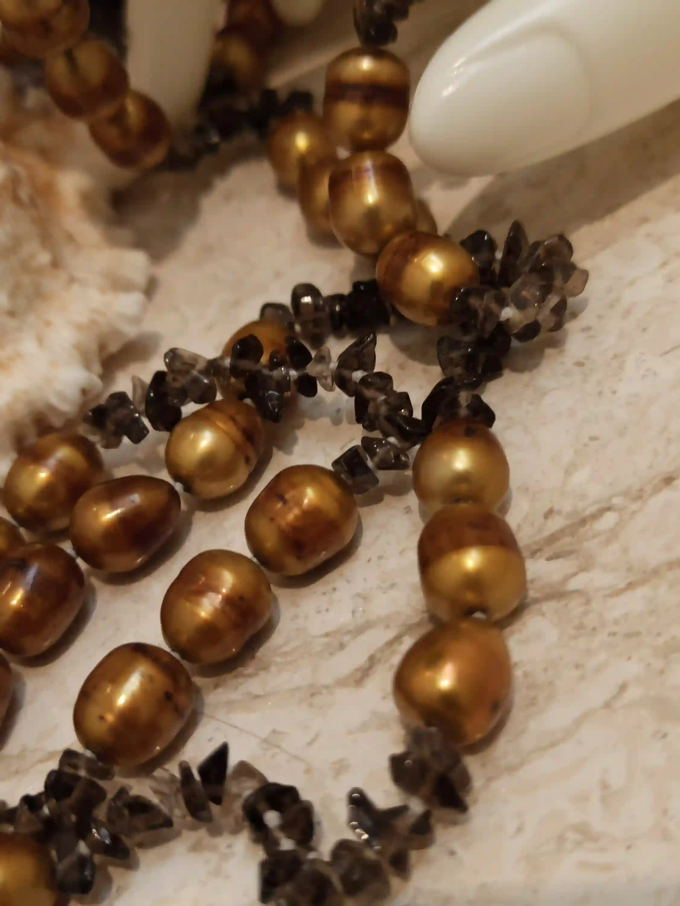 Vintage Gold Necklace Freshwater Pearl Jewelry/Long Pearl Necklace/Classic Pearl Necklace Gift for her/Fresh water Pearl Necklace Mother Day 