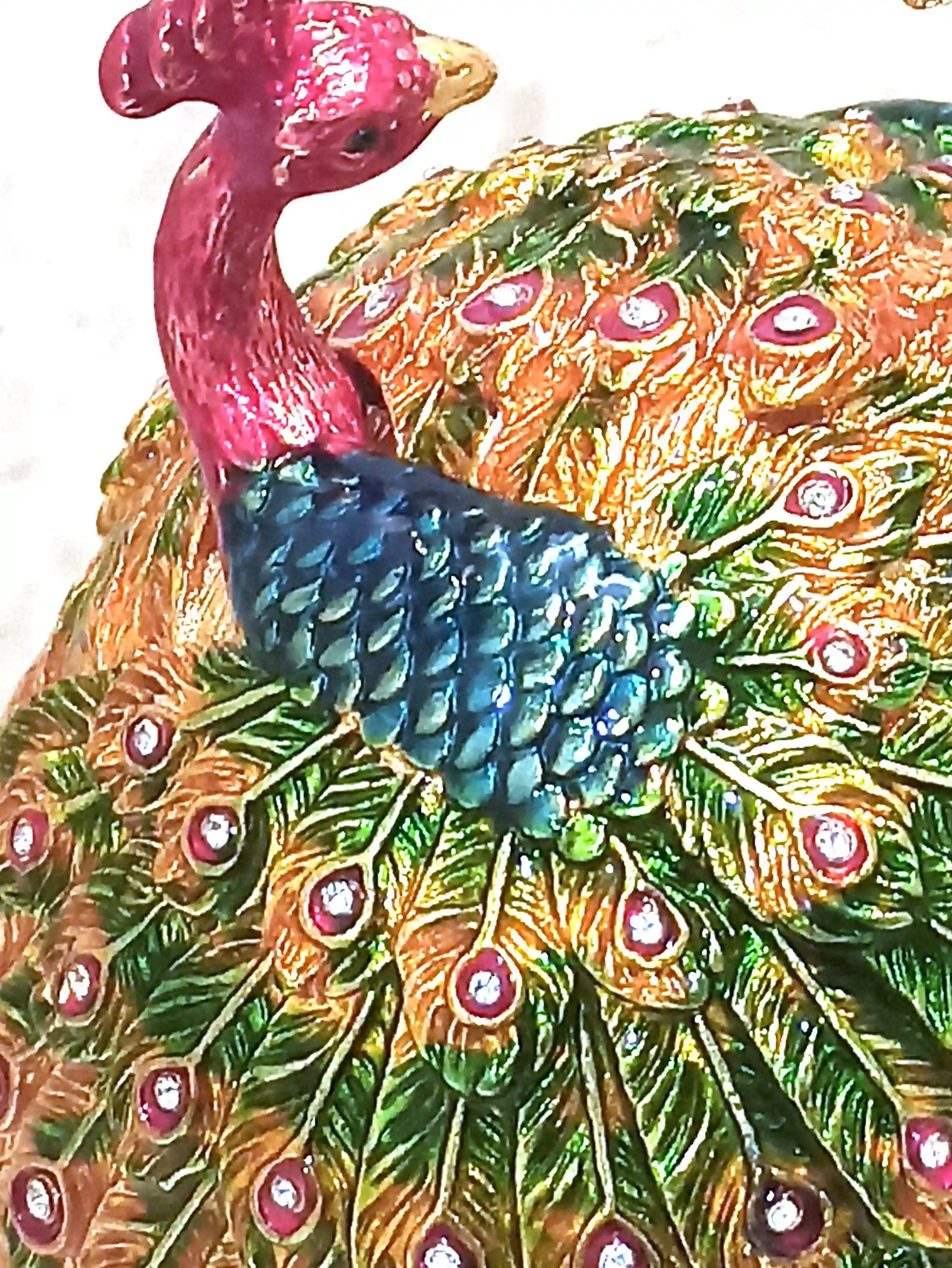 XL Rainbow Faberge Egg style 24k GOLD Faberge egg Peacock/Faberge Egg/ Trinket Box Couples Gift /Faberge egg Jewelry Box UNIQUE Wedding Gift 