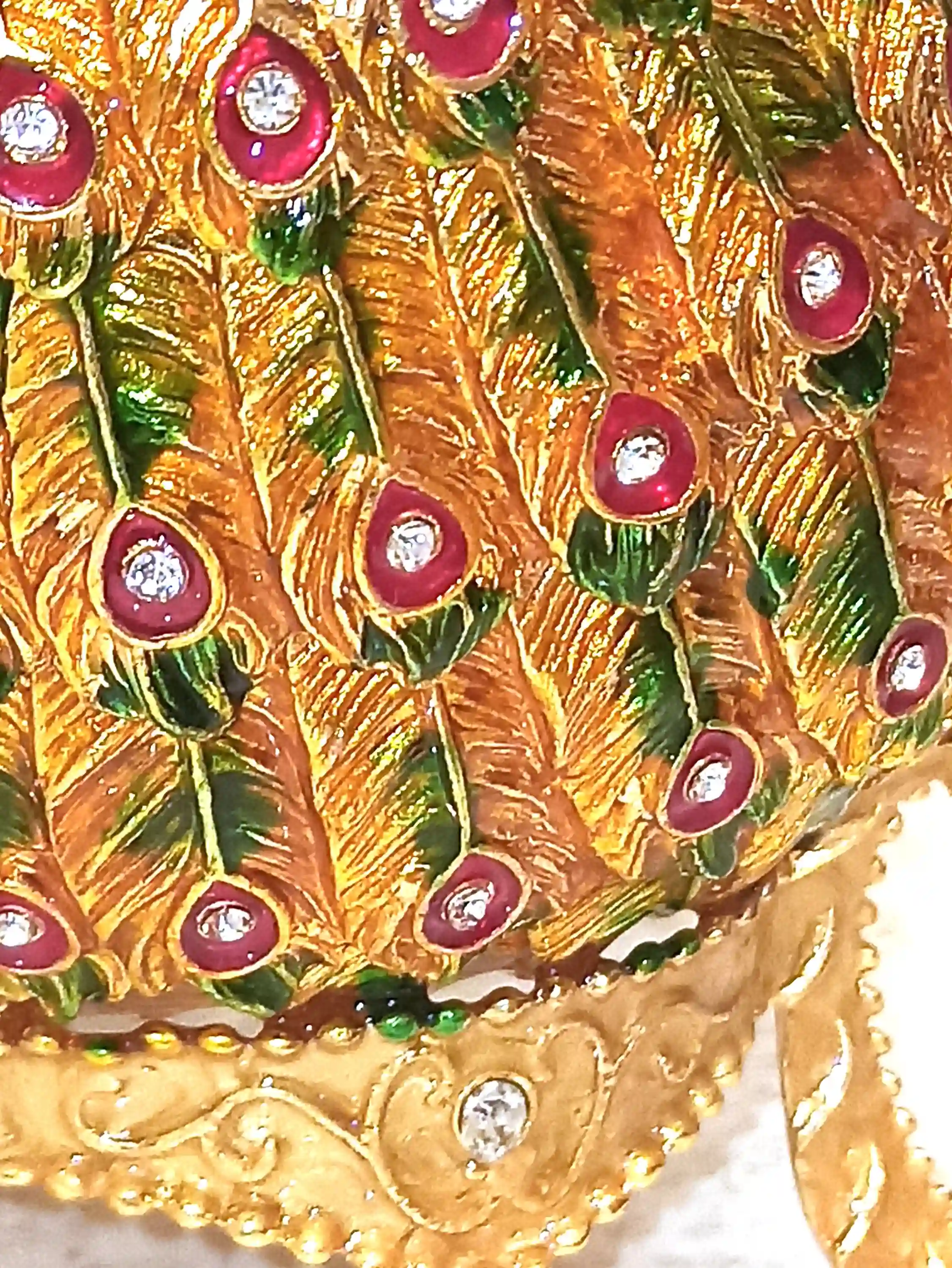 XL Rainbow Faberge Egg style 24k GOLD Faberge egg Peacock/Faberge Egg/ Trinket Box Couples Gift /Faberge egg Jewelry Box UNIQUE Wedding Gift 
