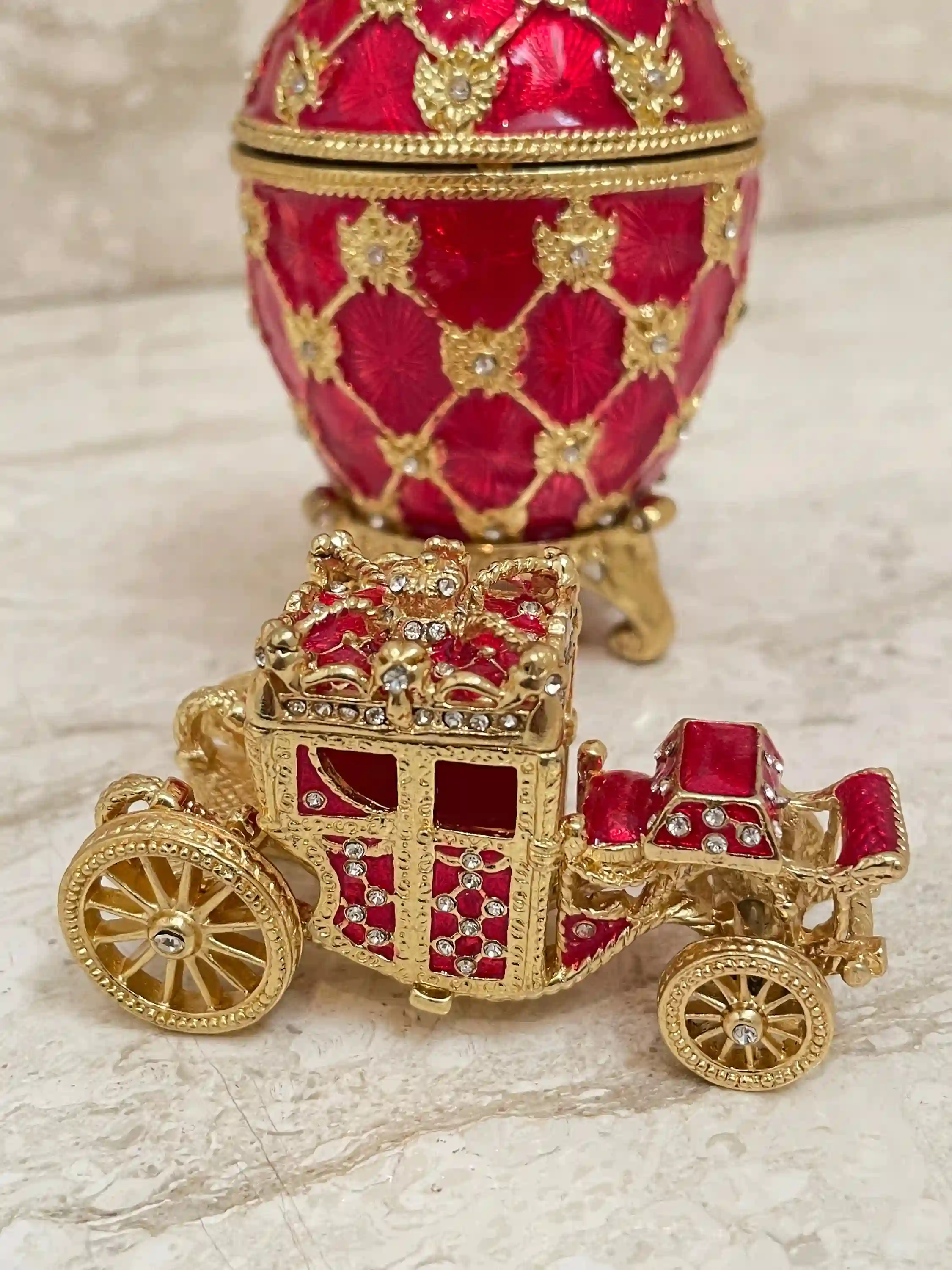 Handmade Ruby Faberge Style Egg Trinket & Gold Bracelet Faberge egg Christmas Easter Egg Valentine Gift for him, Faberge egg Decorative box 