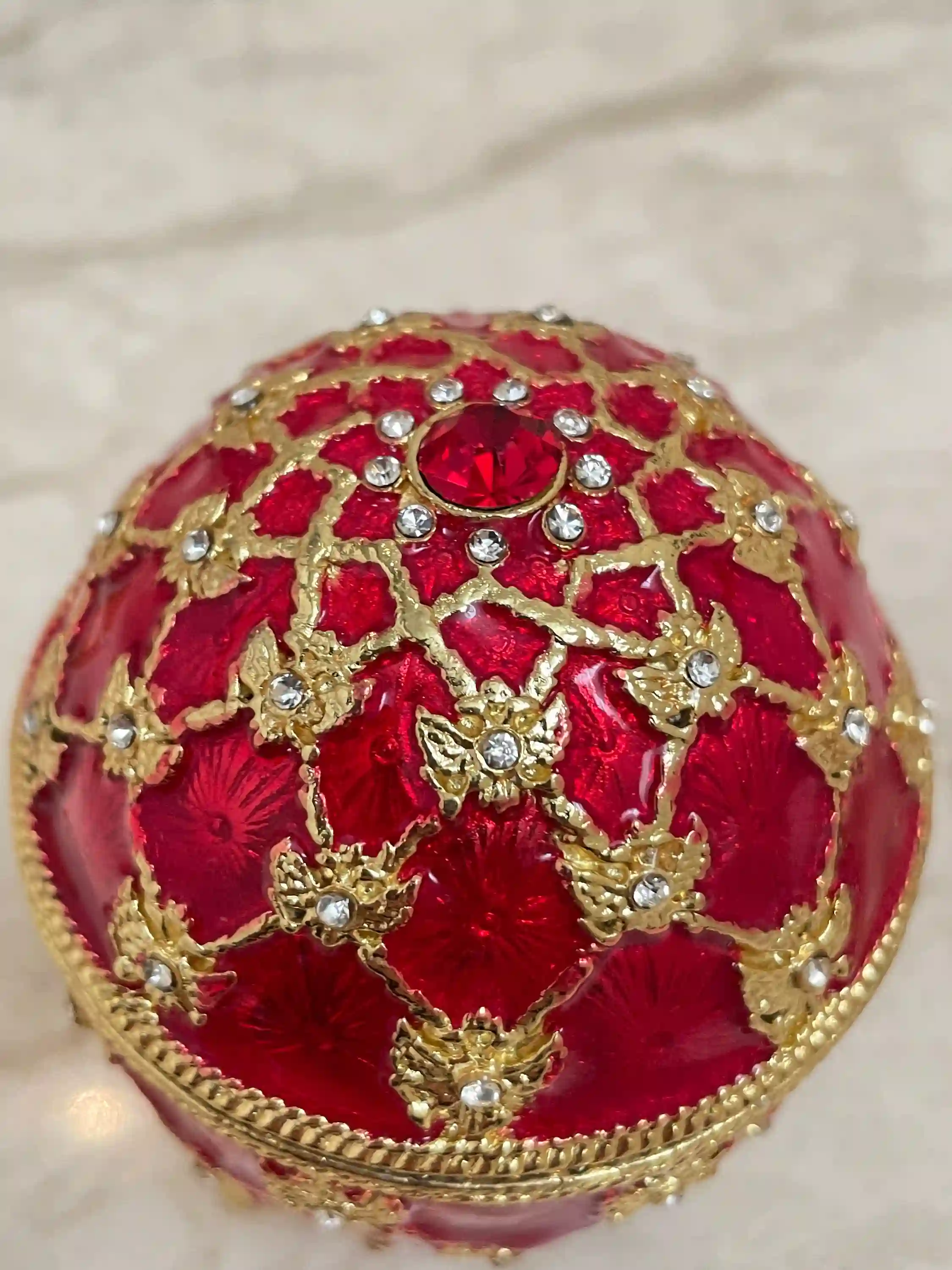 Handmade Ruby Faberge Style Egg Trinket & Gold Bracelet Faberge egg Christmas Easter Egg Valentine Gift for him, Faberge egg Decorative box 