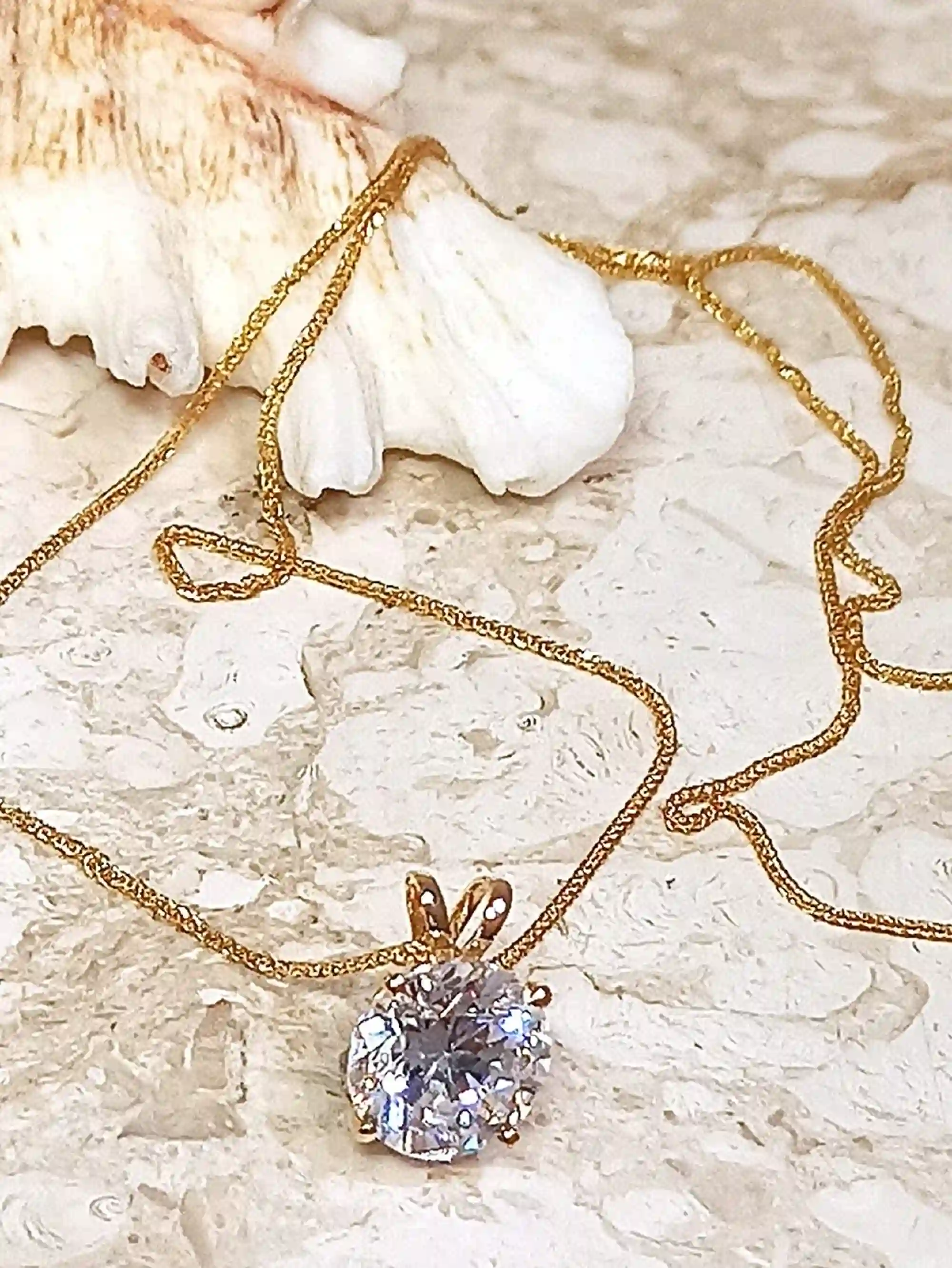 1.5ct Diamond Solitaire Necklace SOLID 18k GOLD BRILLIANT Cut Diamond Necklace 18