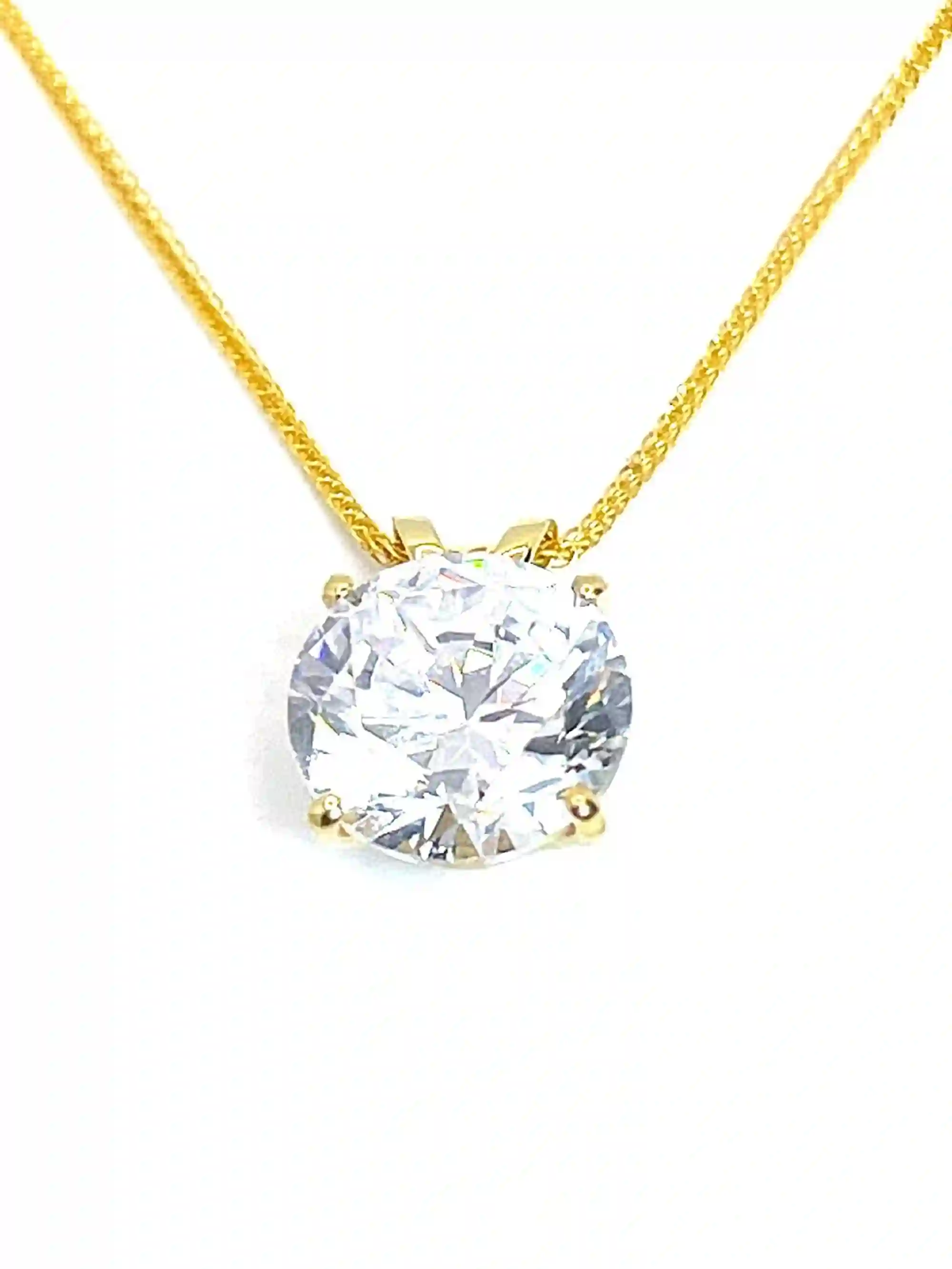 1.5ct Diamond Solitaire Necklace SOLID 18k GOLD BRILLIANT Cut Diamond Necklace 18