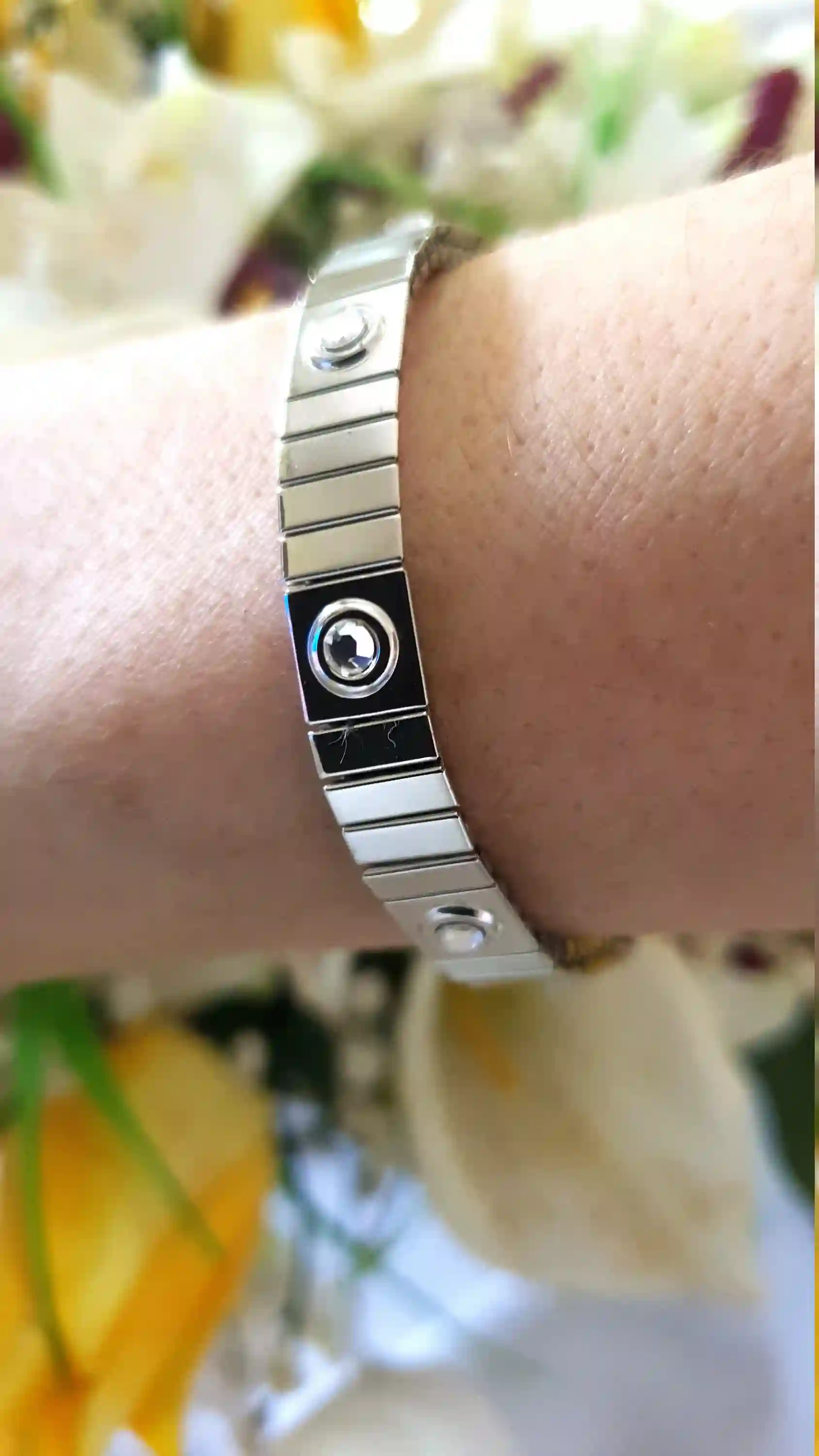 SILVER SWARVOSKI Bracelet for couples/ Anniversary Gift for parents /Unisex Jewelry Gifts for Wife/ Couples Bracelet/Brother sister Bracelet 