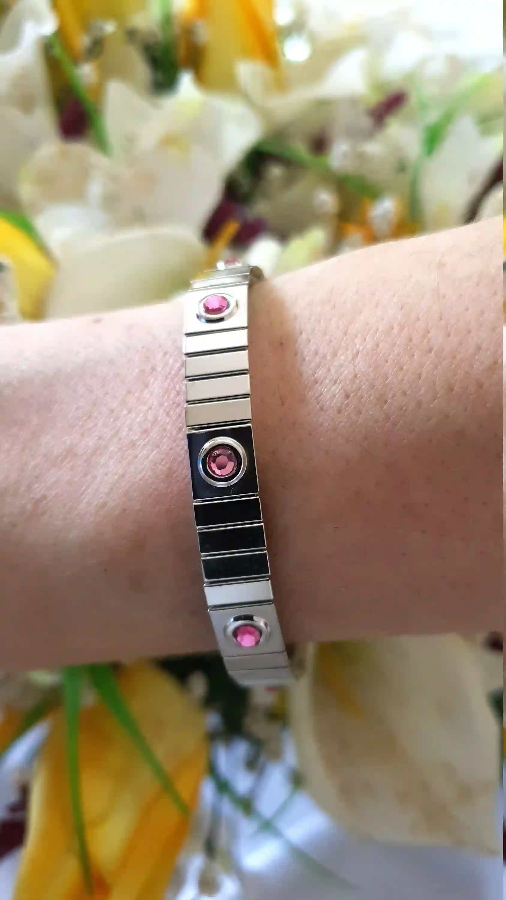 Girls SILVER Bracelet SWARVOSKI/Teenage Girl Birthday Gift/Pink Gemstone Bracelet/October Birthstone Jewelry/Girlfriend bracelet Sister Gift 