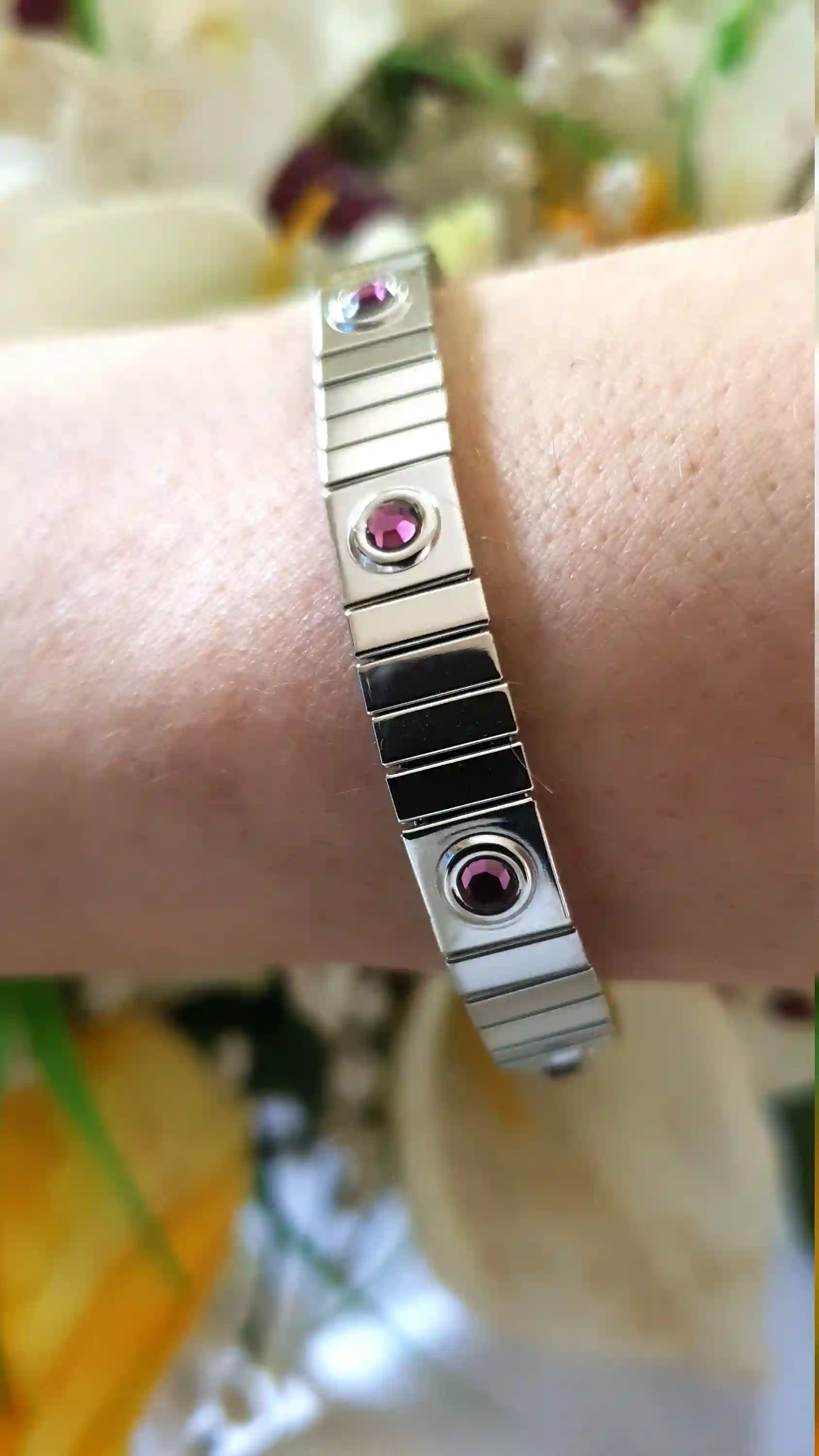 UNISEX Jewelry AMETHYST Bracelet Mom Dad Gift /February Bracelet GEM Birthday Gift for Couple/Silver Amethyst Bracelet/Bracelets for cousins 