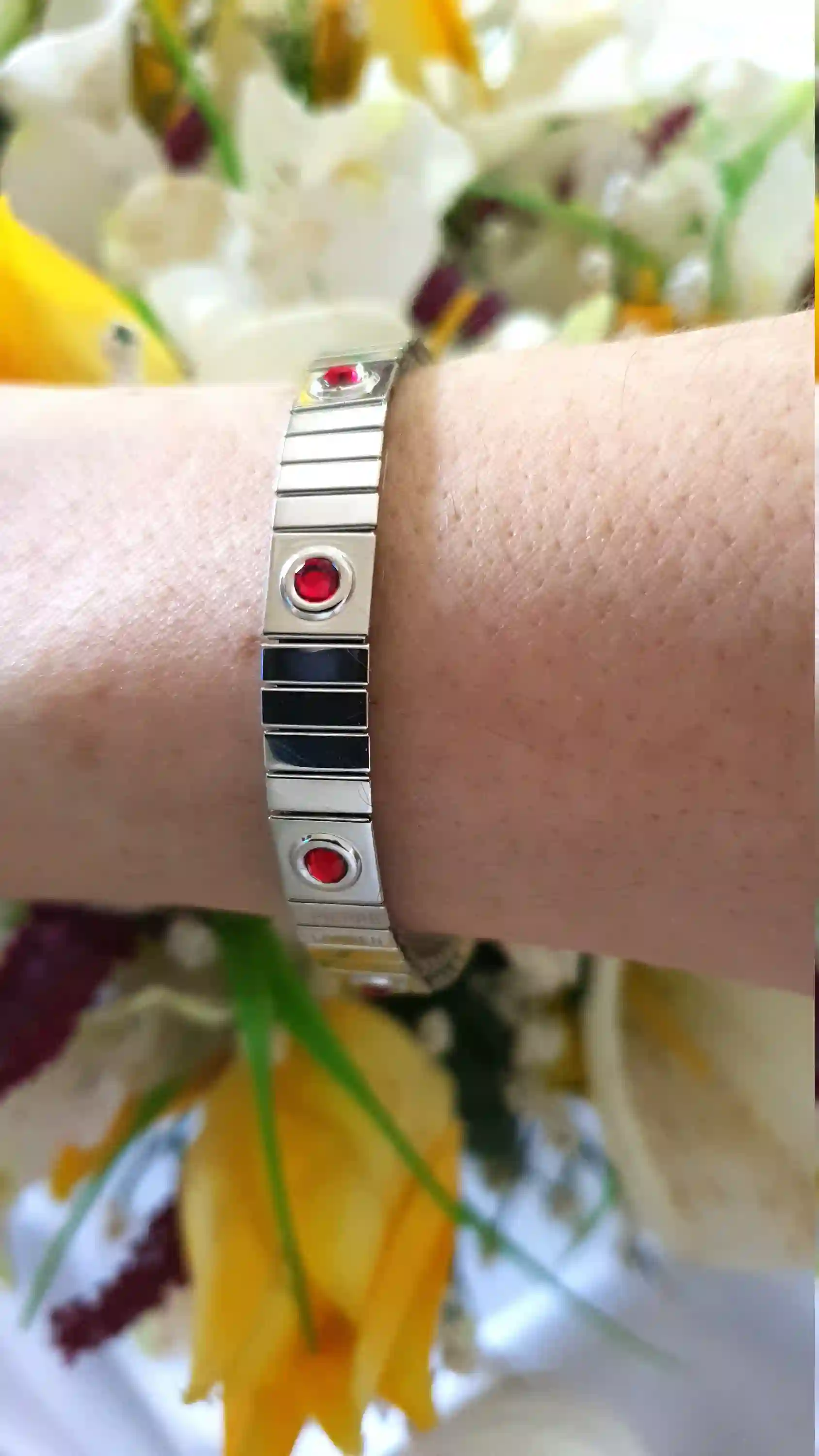 Ruby Gemstone Bracelet Jewelry for woman/SWARVOSKI Crystal July Birthstone Bracelet/Gift for Girlfriend Birthday/Everyday Bracelet for women 