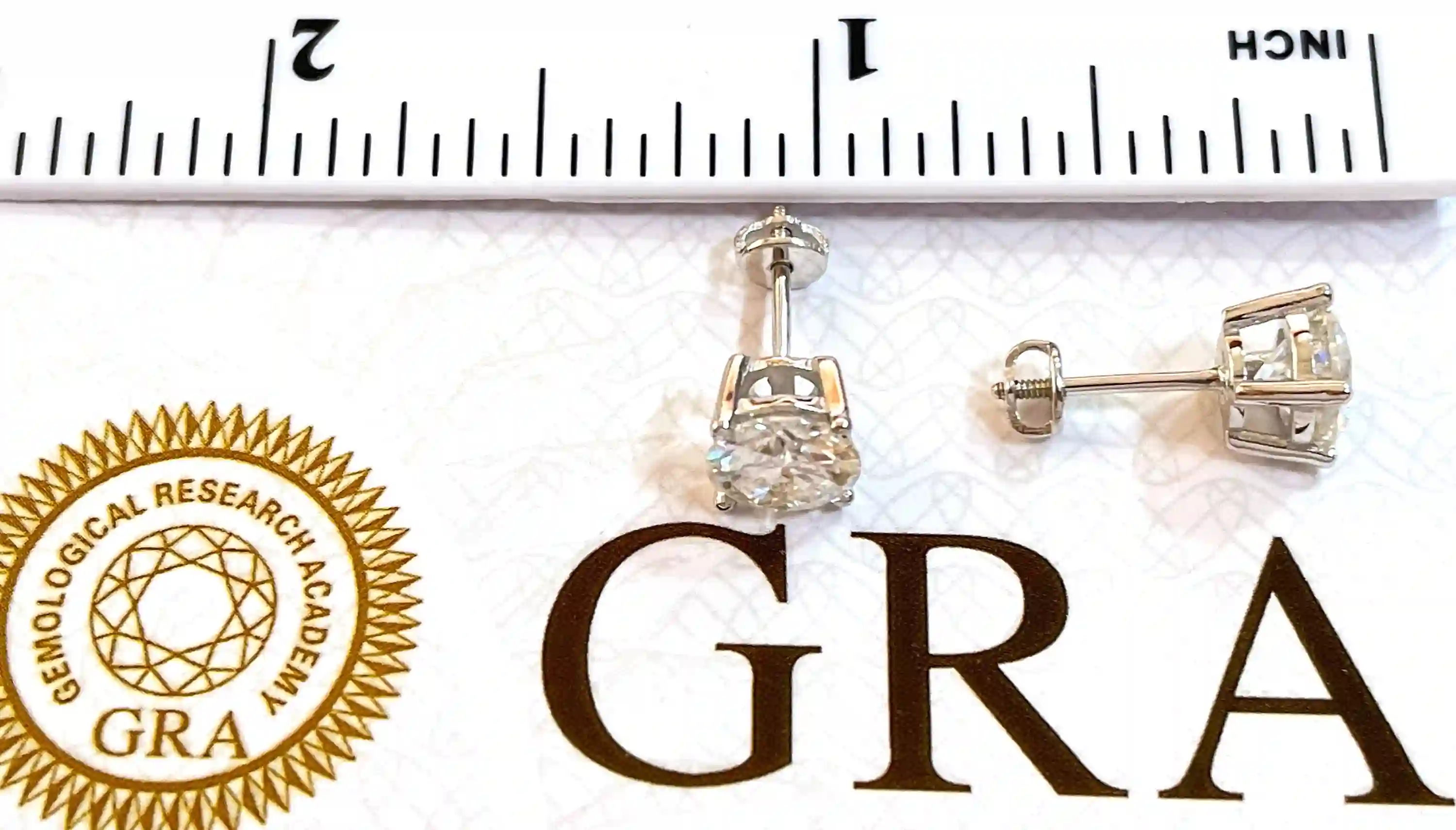 6.5mm Certified Lab Grown DIAMOND Earrings SOLID 18k White GOLD VVS1 2ct Round Diamond Stud Earrings 4 Prong Daily Stud Earring gift for her 