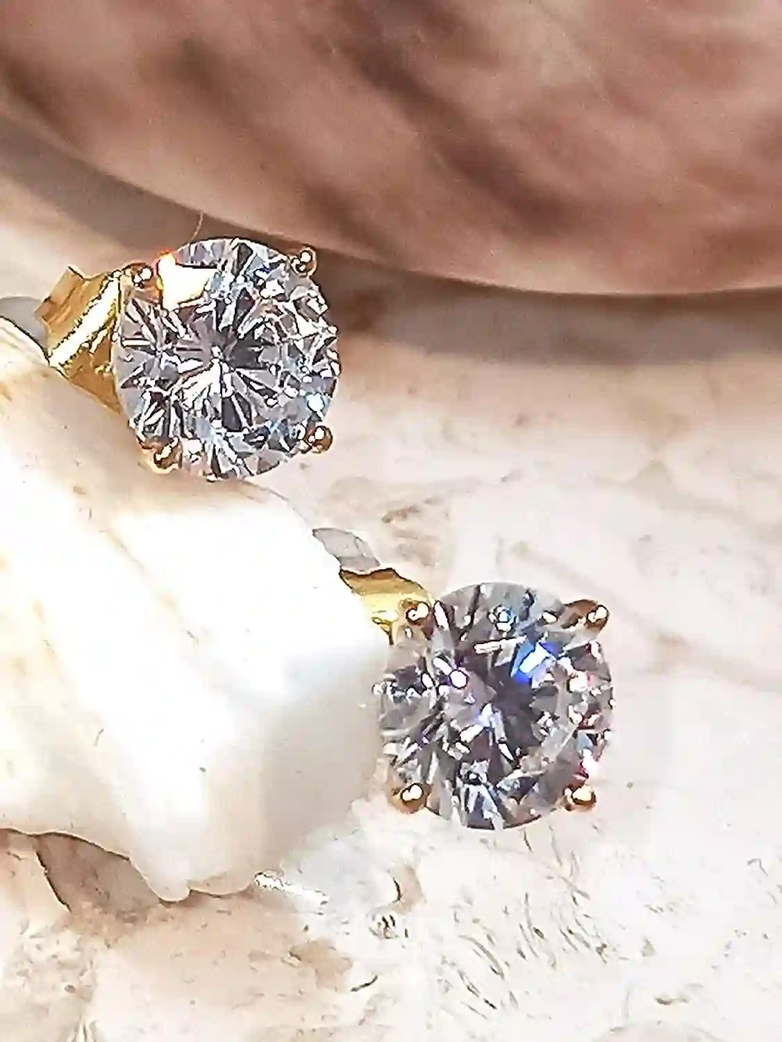 2ct Diamond Stud Earrings Yellow Gold Earrings 18k Solid Gold Diamond Jewelry Yellow Gold Stud Her Wedding Earring Bridal Jewelry Christmas 