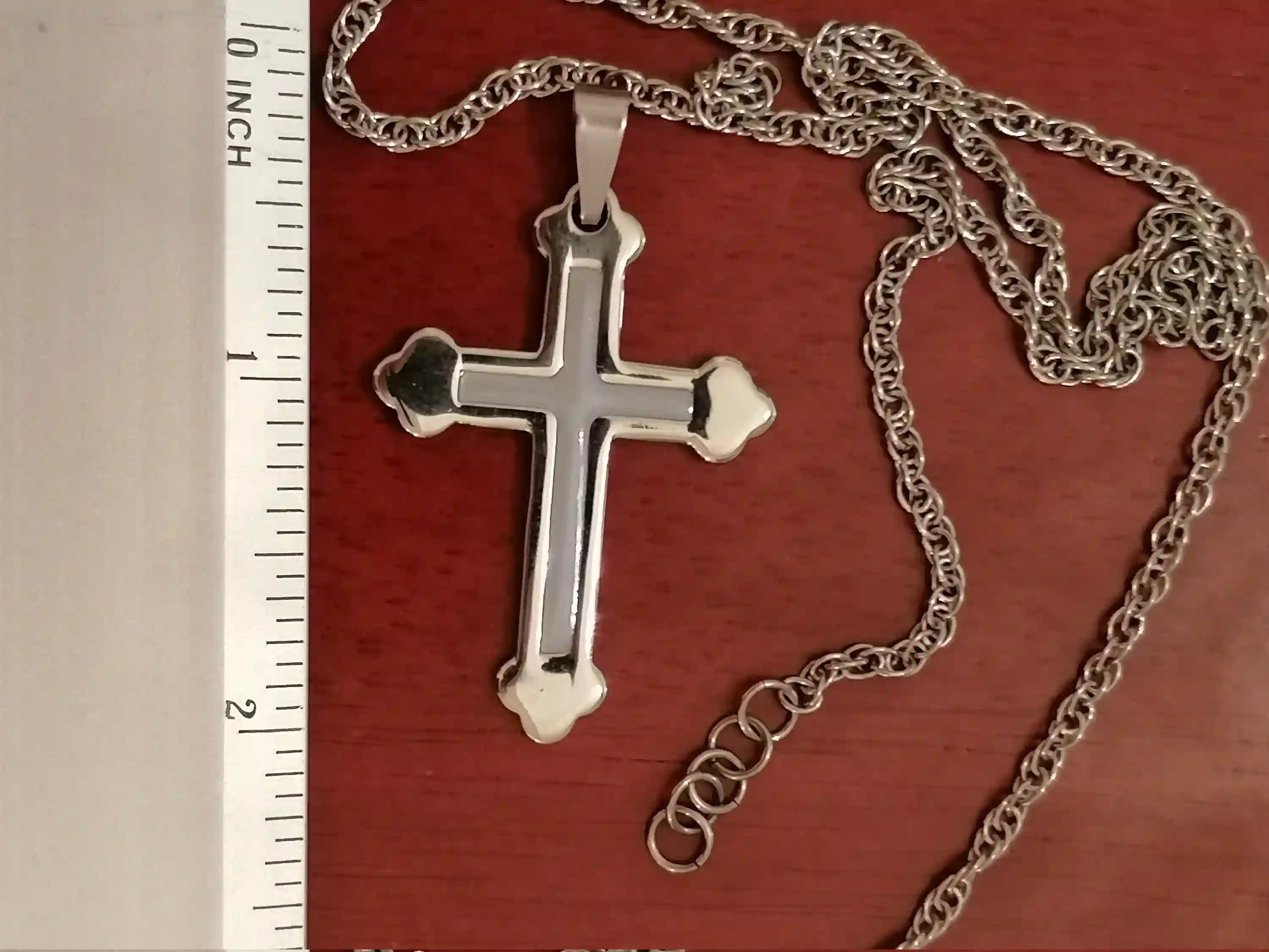 Silver Cross Pendant NECKLACE /Religious Cross Christian gifts for women Pendant Necklace Jewelry for her HANDMADE/Chain 16