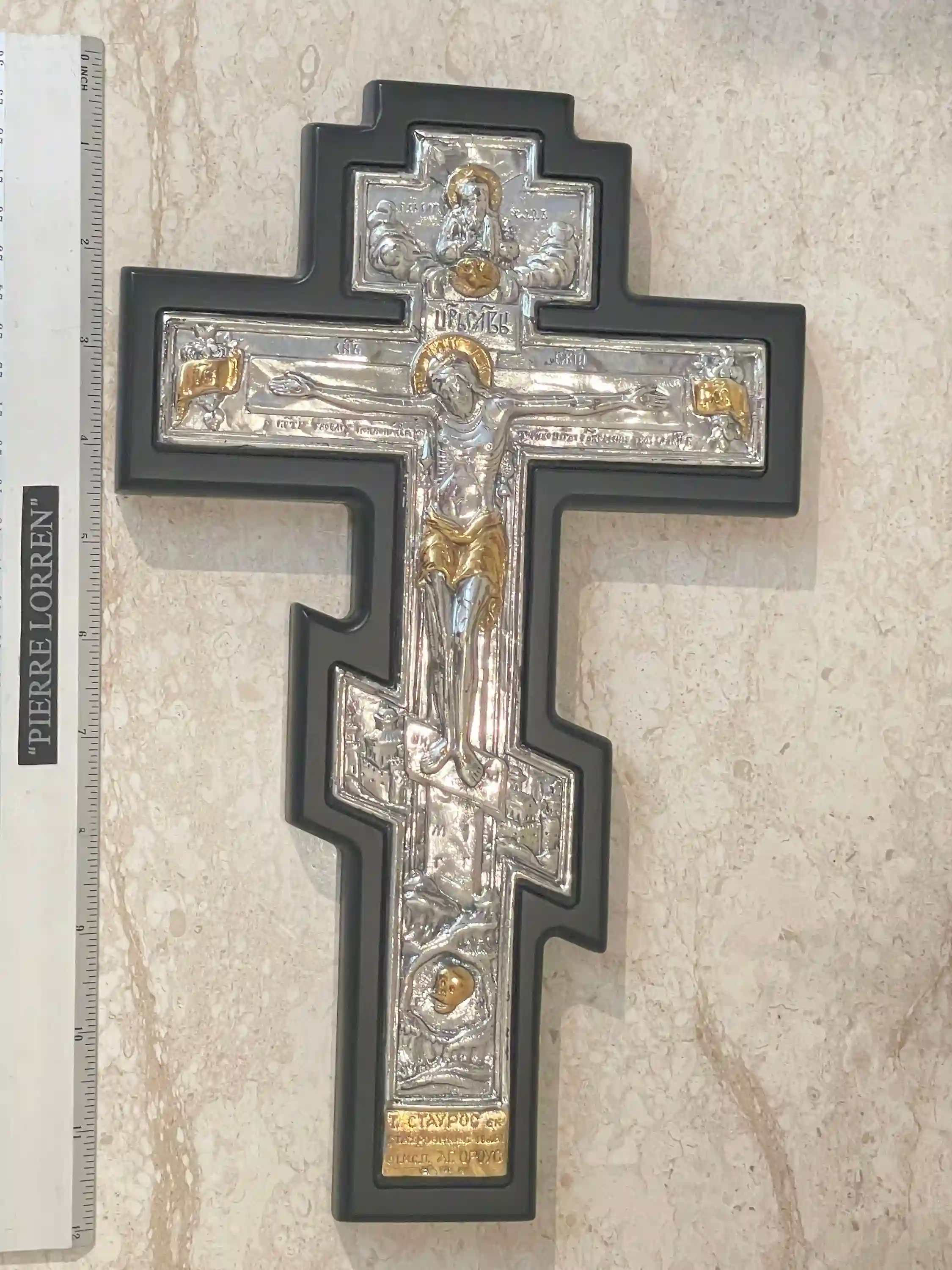 Antique Crucifix Cross, Orthodox Icon, Greek Icon, Byzantine Wall Cross, SOLID Sterling SILVER, Jesus Christ Wall Hanging Cross, Religious 