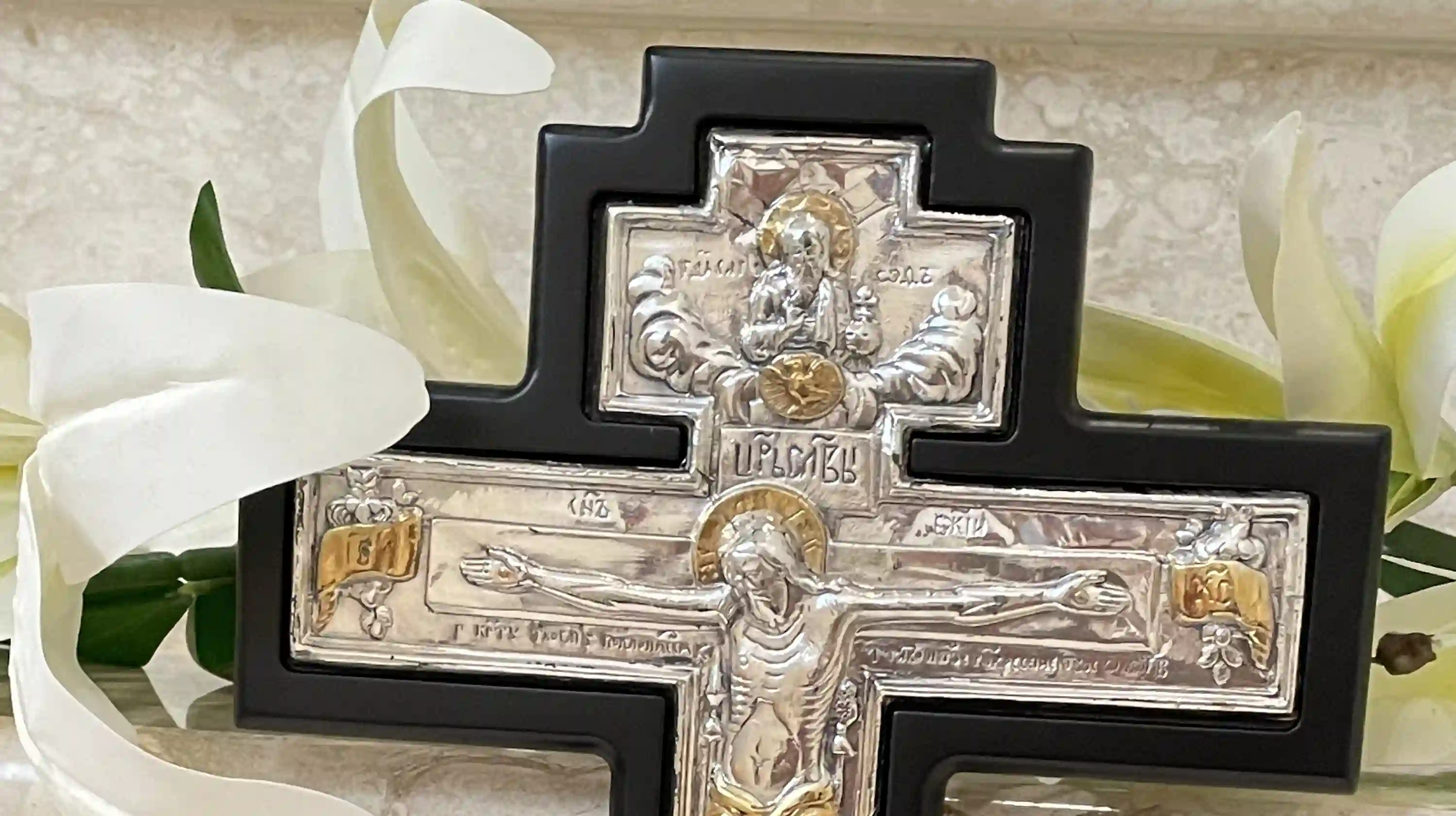 Antique Crucifix Cross, Orthodox Icon, Greek Icon, Byzantine Wall Cross, SOLID Sterling SILVER, Jesus Christ Wall Hanging Cross, Religious 