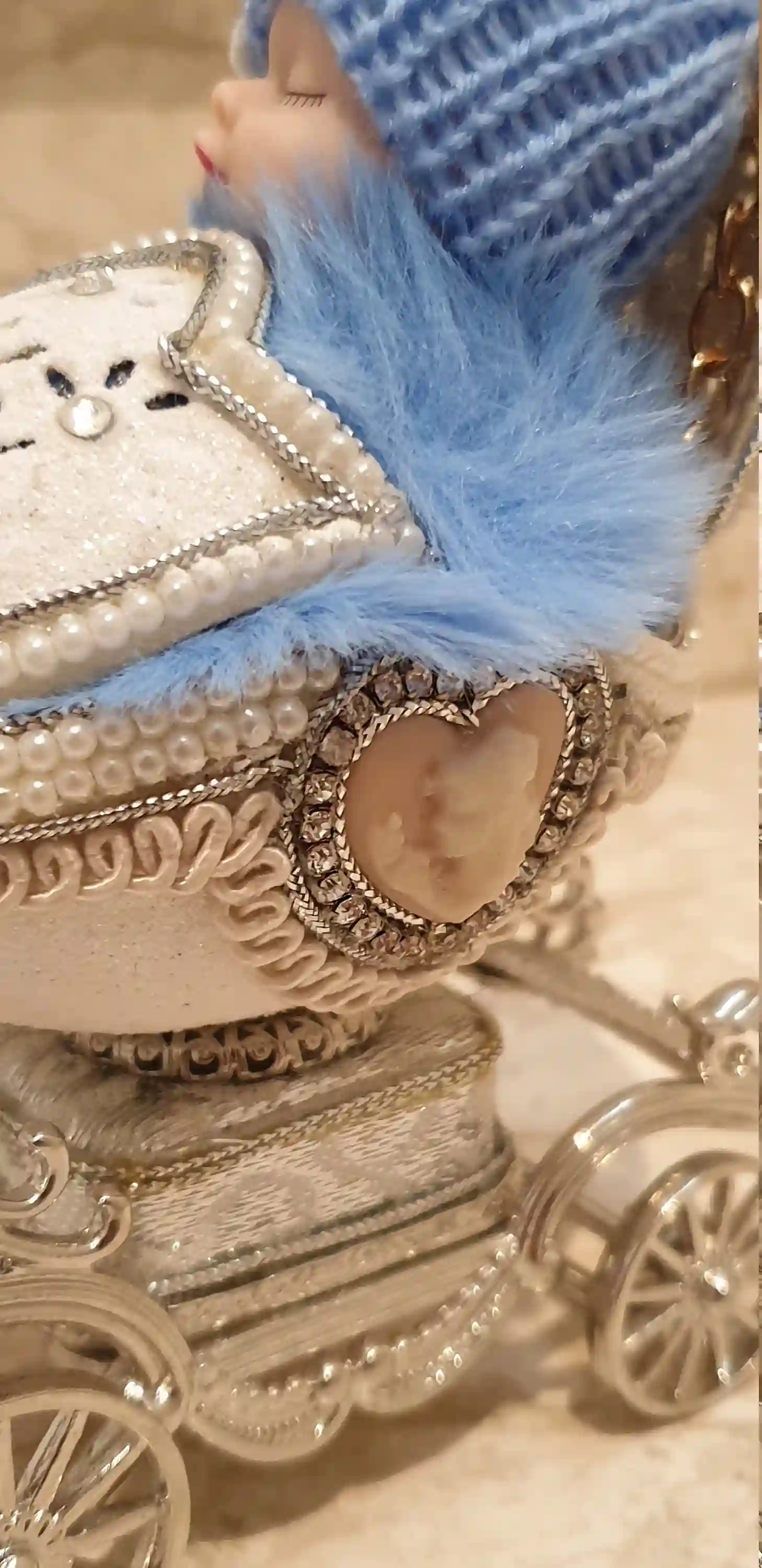 Boy baby shower Vintage Faberge style Ornament New born boy ONE of a kind Gift HANDCARVE Egg Faberge Music Jewelry box Austrian Crystal set 