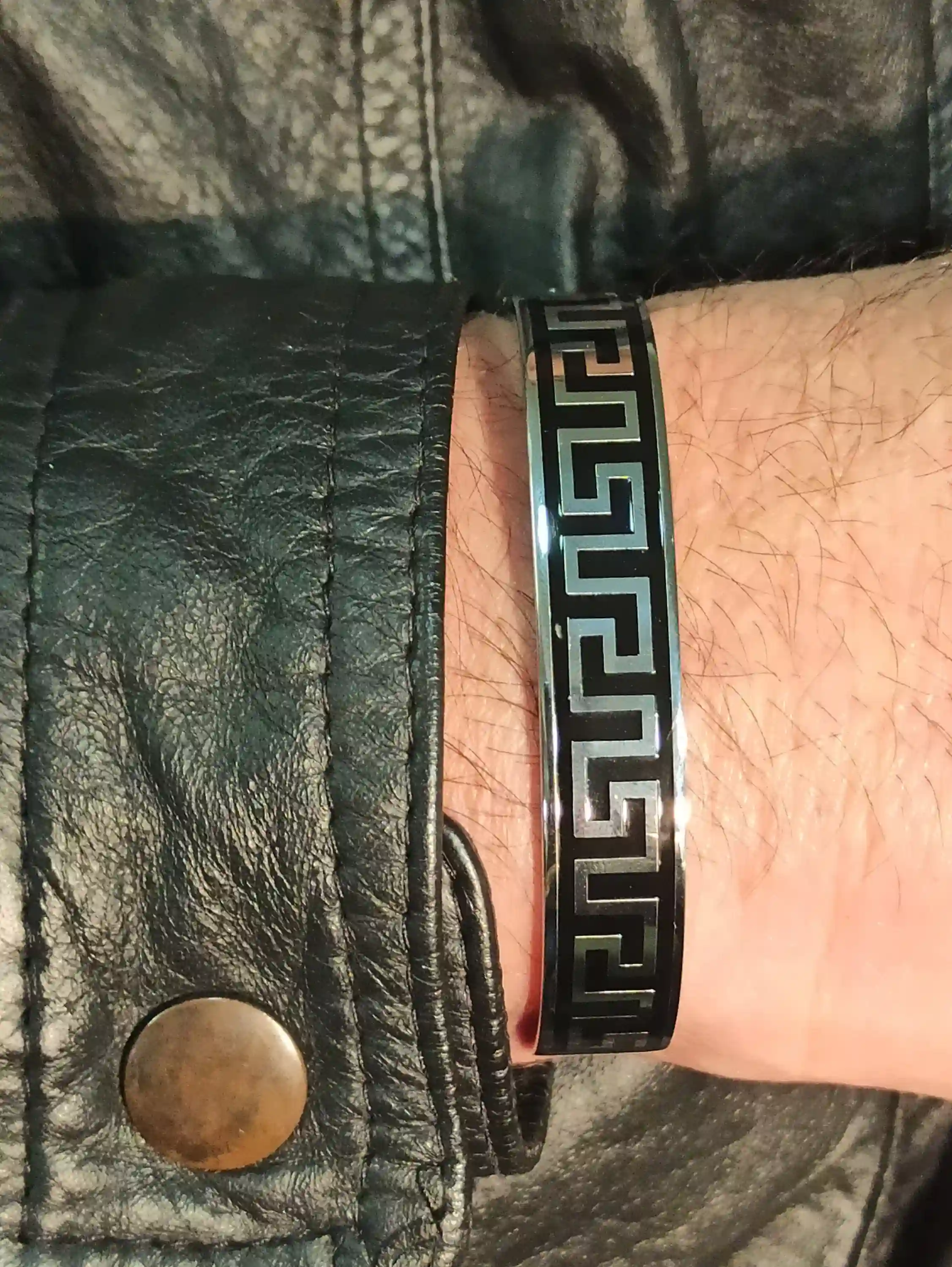 Unisex Jewellery Greek Gift Bangle Bracelet/Ancient Greek Bracelet Silver Key Jewelry 12mm/Meander Bracelet/Silver Cuff Bracelet/Open Bangle 