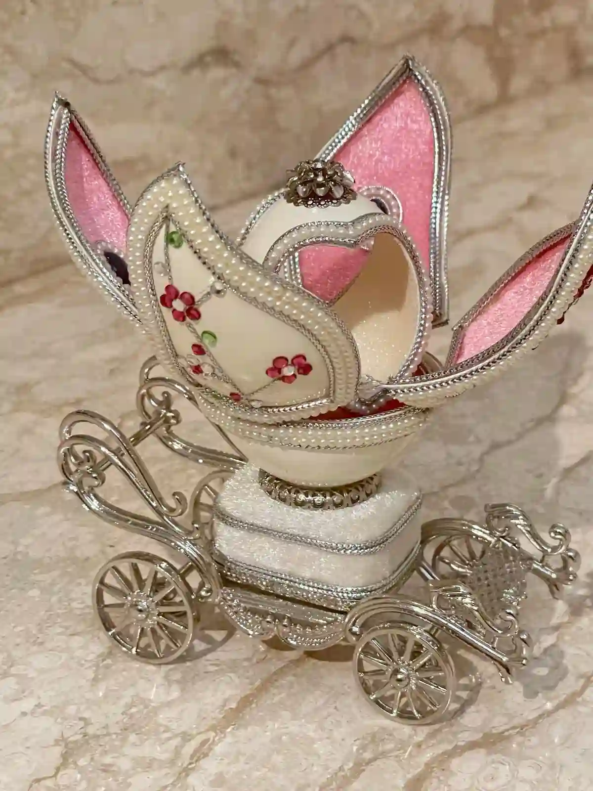 1983, Imperial Egg, Faberge-Style Egg Music, Handcarved REAL Egg PLUS, Faberge Jewelry, 3 carat DIAMOND Faberge Egg Necklace,40th Anniversary gift 