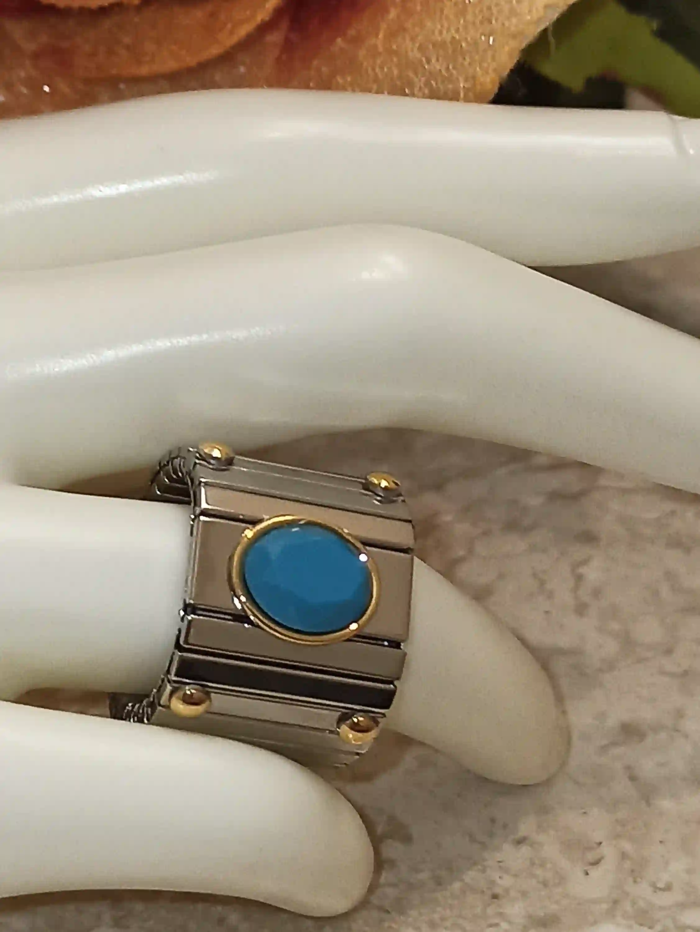 9ct Aquamarine Bracelet Ring SET 19mm SILVER Swarovski Blue Gemstone Bracelet Jewelry/ HANDMADE Jewelry for women/March Birthstone/Gift Idea 