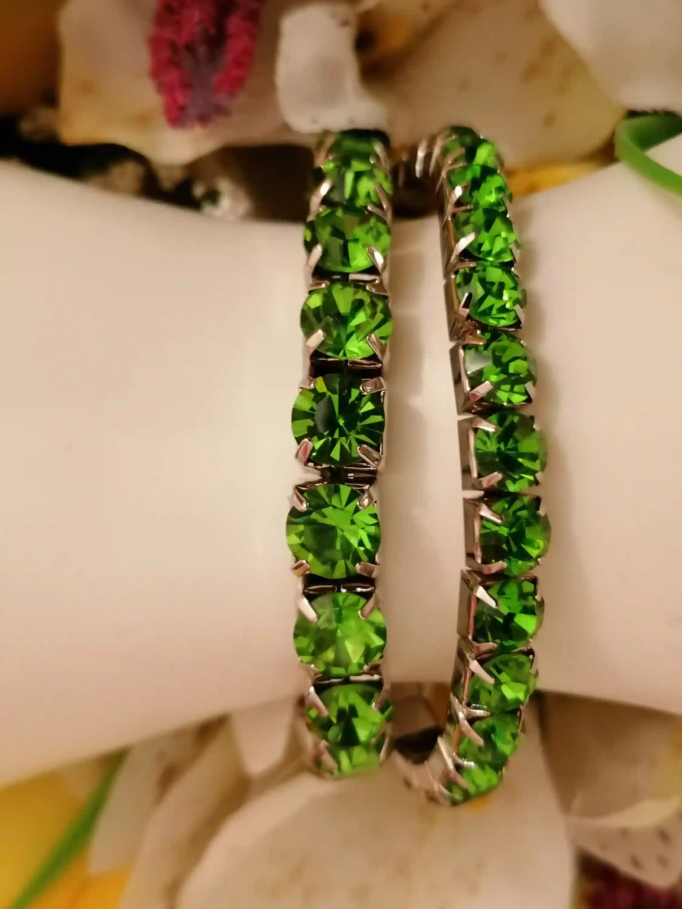 18k White Gold Peridot 79.2ct Tennis Bracelet/Peridot Tennis bracelet for women/August Peridot Jewelry Birthday Anniversary Girlfriend Gifts 