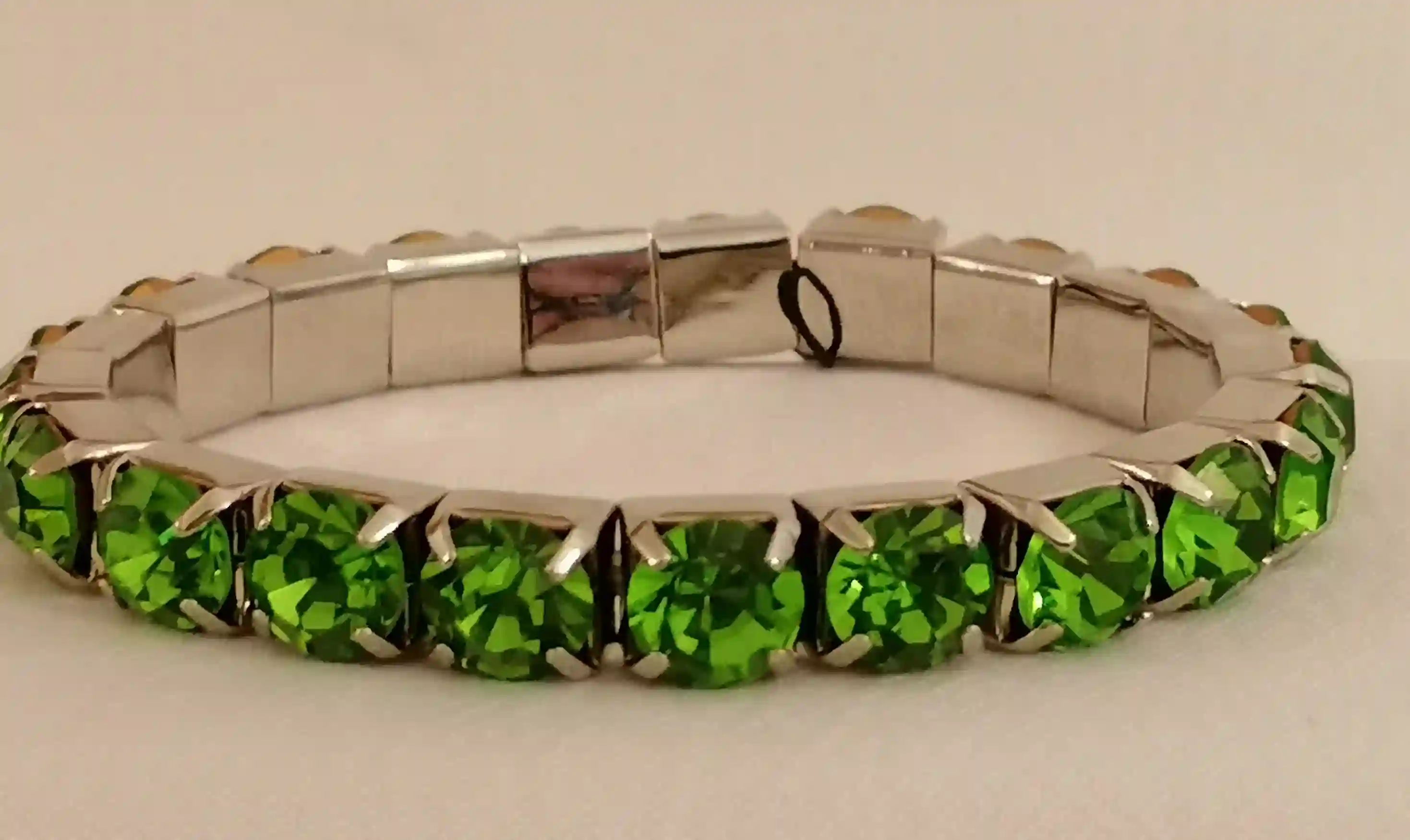 18k White Gold Peridot 79.2ct Tennis Bracelet/Peridot Tennis bracelet for women/August Peridot Jewelry Birthday Anniversary Girlfriend Gifts 