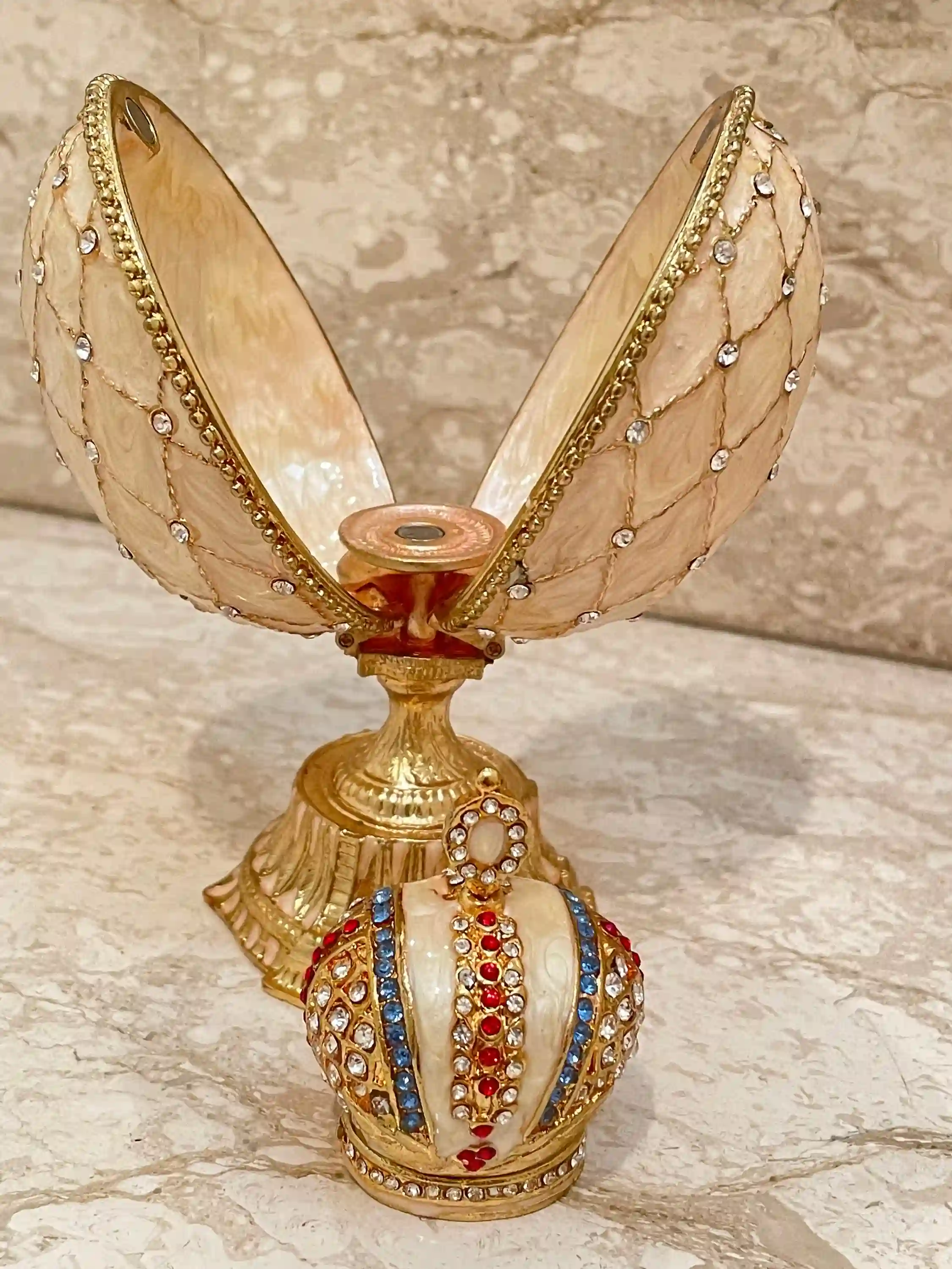 Faberge Egg HANDMADE 333 Austrian Crystals Jeweled Crown Trinket for men Faberge Egg Gift for Him Trinket Grad Gift Husband Anniversary Men 