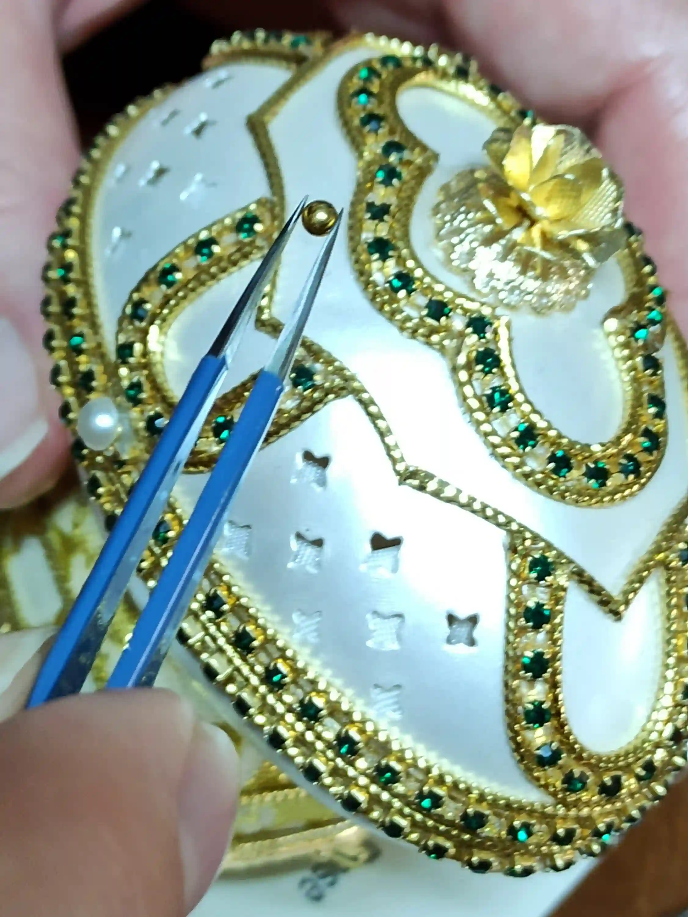 Faberge-Style Egg Green,Faberge-Style Egg style,Luxury Gift box,Faberge Music Box,Jewelry box for women,Daughter Birthday gift,Wife Gift Idea,Faberge 