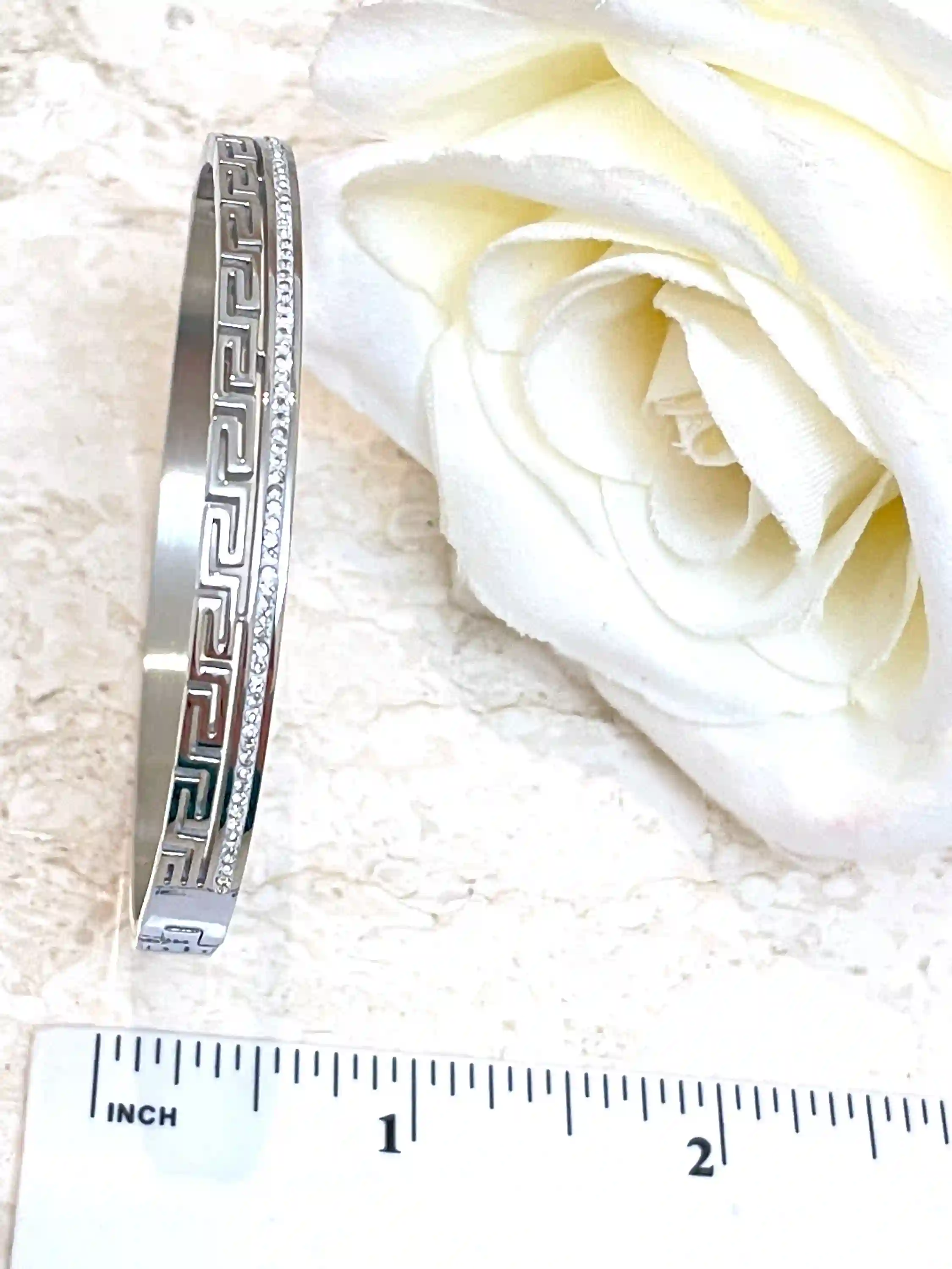 Meander Bracelet Greek Key bracelet White gold bracelet Ancient Greece Graduation ETERNAL Life Love & SUCCESS Bracelet Key bracelet for her 