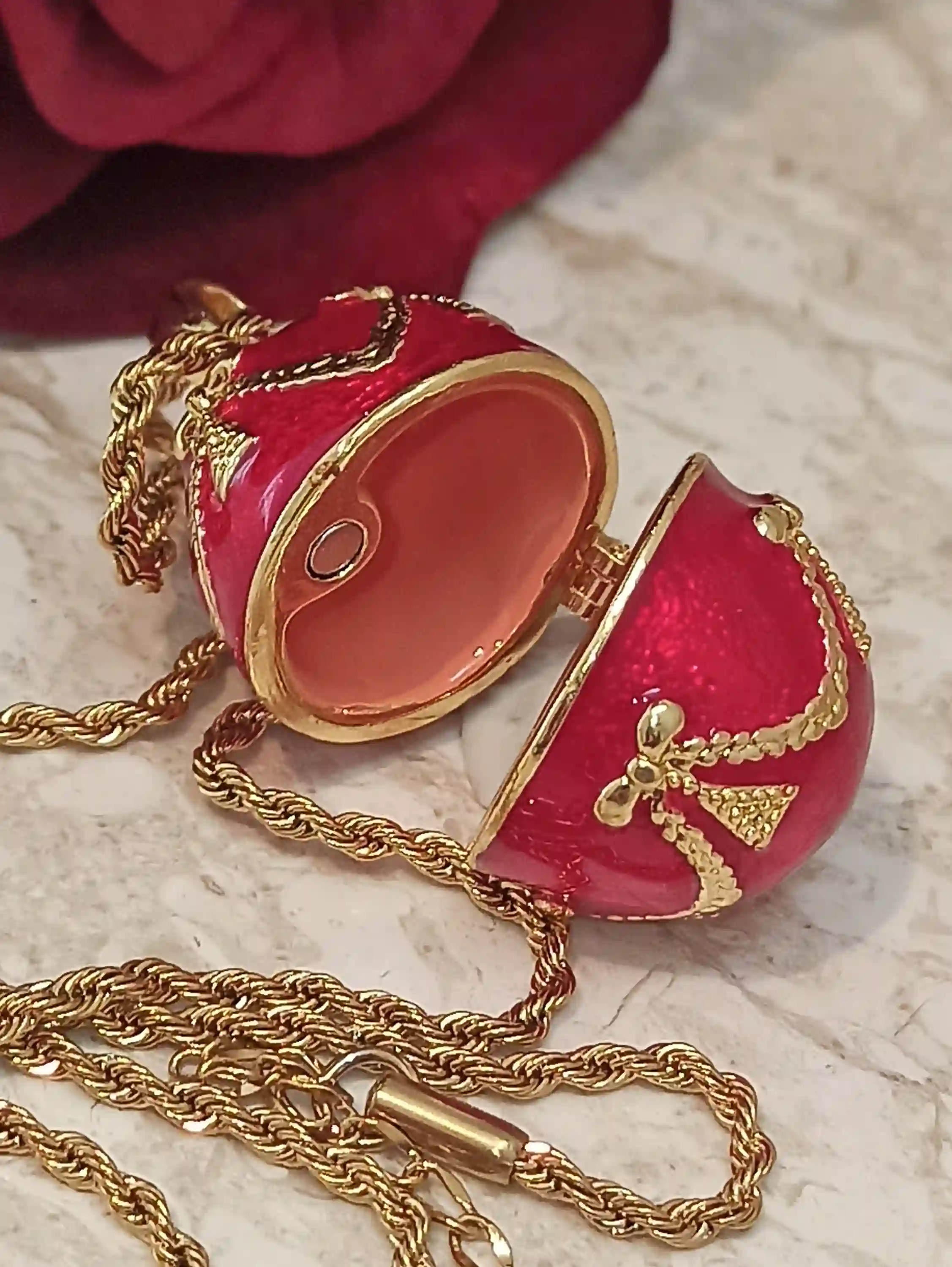 Luxury Jewelry box, 5ct, Faberge Jewelry, SET, 24k GOLD Roses, Faberge egg Box, Faberge Egg pendant Gold, RUBY bracelet Gold, Handmade Gift 