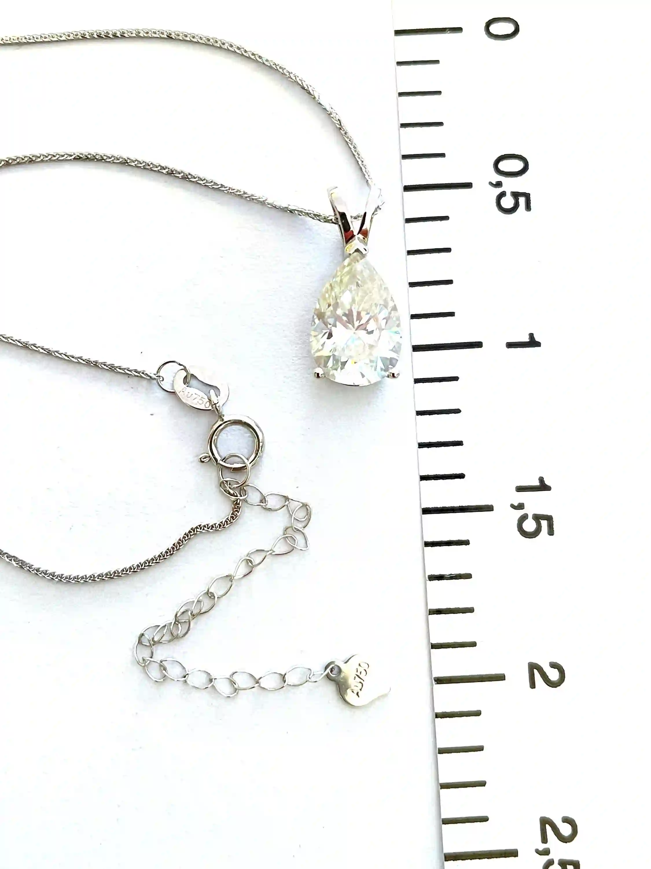 LabGrown Pear Shaped Diamond Necklace Pendant SOLID 18k White Gold GRA Certified 2 carat Solitaire Diamond Pear Pendant Fine Diamond Jewelry 