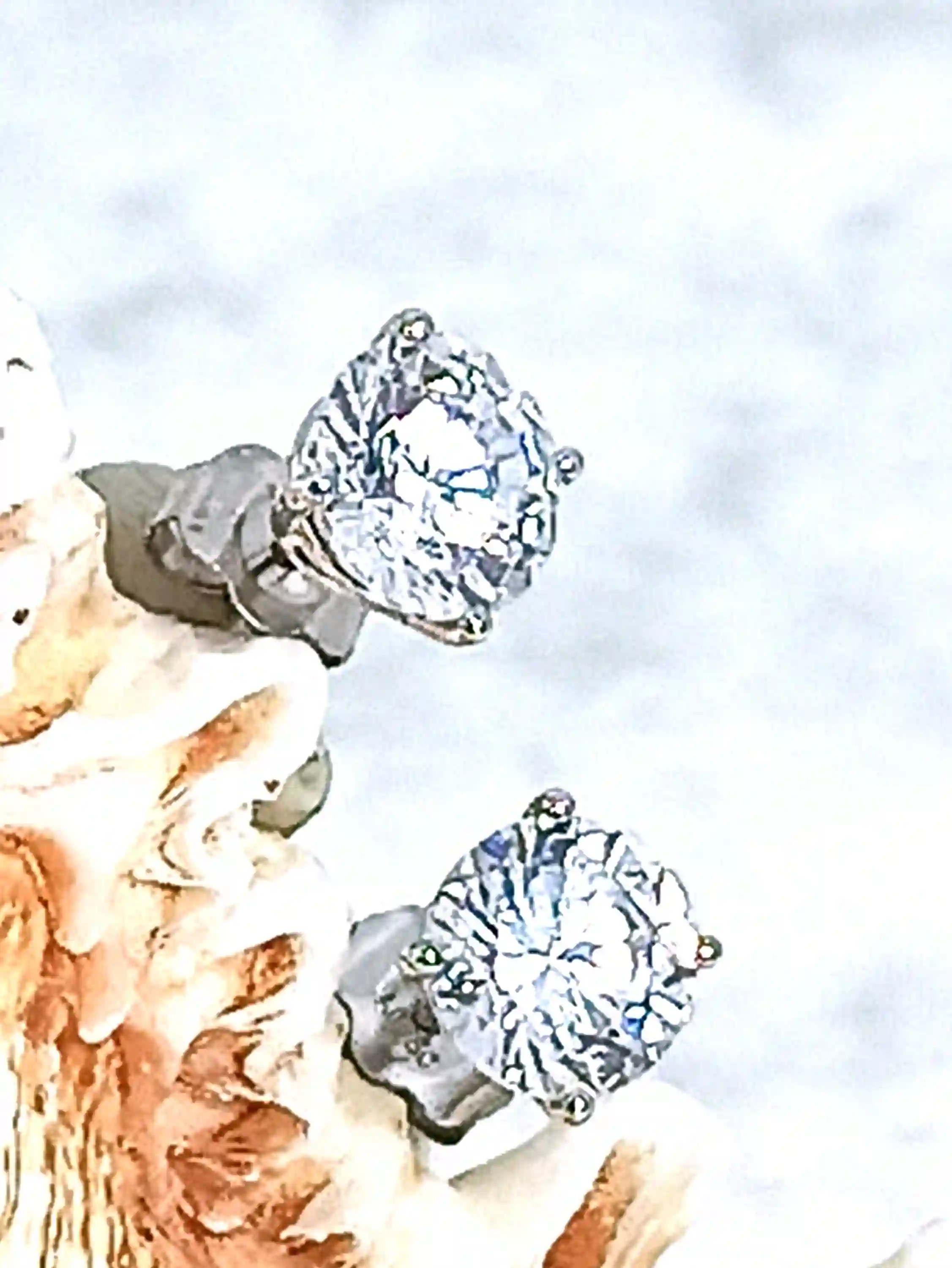 Bridal Earrings 2 carat Diamond Stud Earrings SOLID 18k GOLD Earrings White Gold Gift for her Wedding Earrings Bride Diamond Studs Handmade 