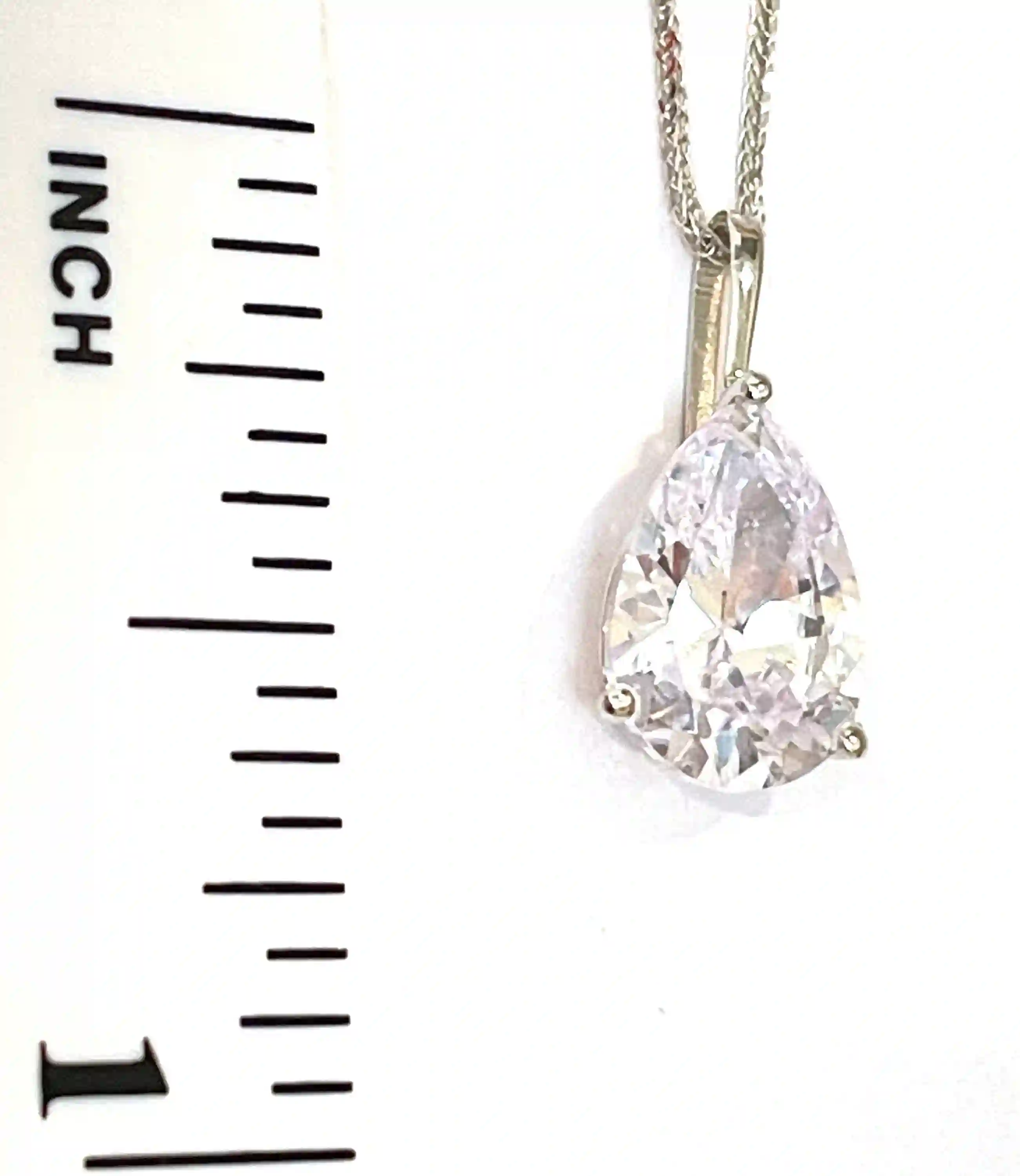1.65ct SOLID 18k Gold Tear Drop Diamond Solitaire Pendant Pear Shaped Necklace Delicate Bridal Necklace White Gold Pendant Handmade Jewelry 