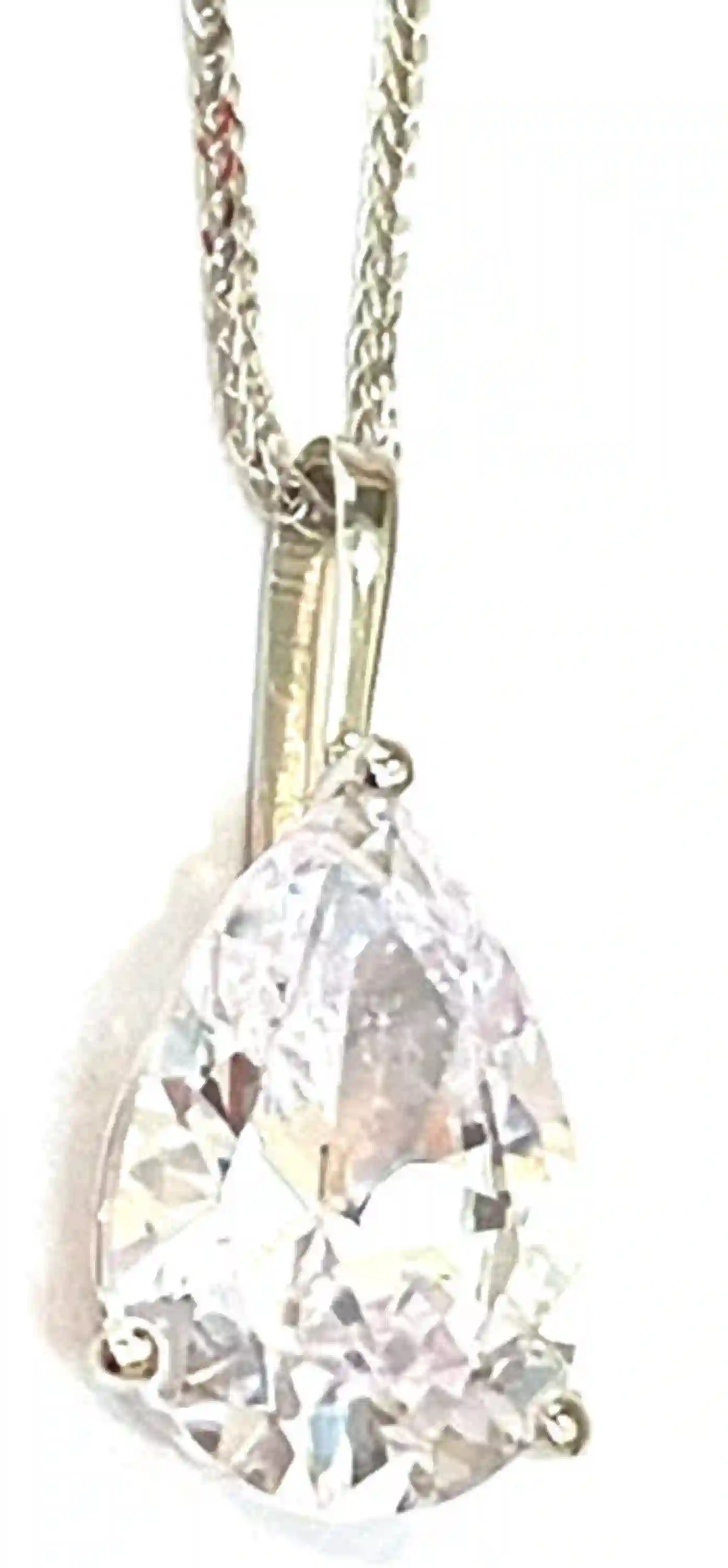 1.65ct SOLID 18k Gold Tear Drop Diamond Solitaire Pendant Pear Shaped Necklace Delicate Bridal Necklace White Gold Pendant Handmade Jewelry 