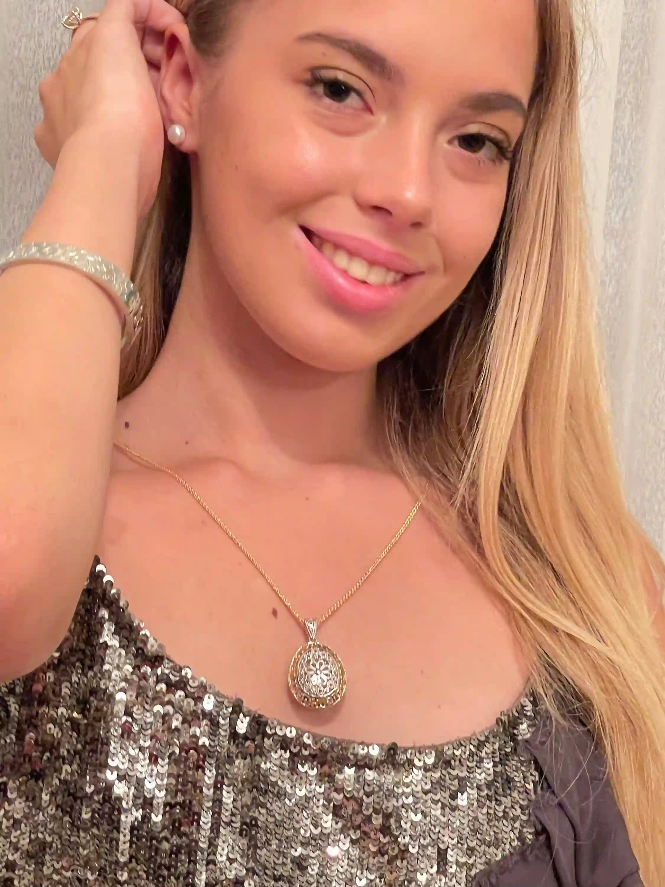 3carat, Lady DIAMOND Necklace, Faberge Egg Charm, Silver Anniversary gift for her, Christmas gift idea for women, 25th birthday , BDAY 