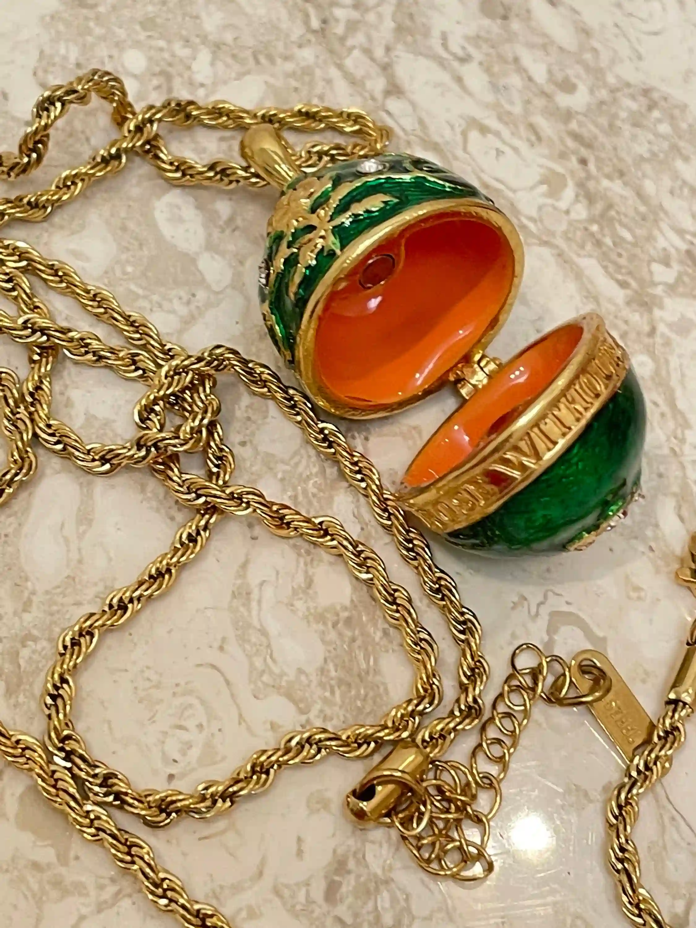 Faberge-Style Egg Necklace, Faberge-Style Pendant & 24k GOLD BRACELET for women, Faberge Egg Green, Austrian Crystal DIAMONDS Handset Handmade Jewelry 