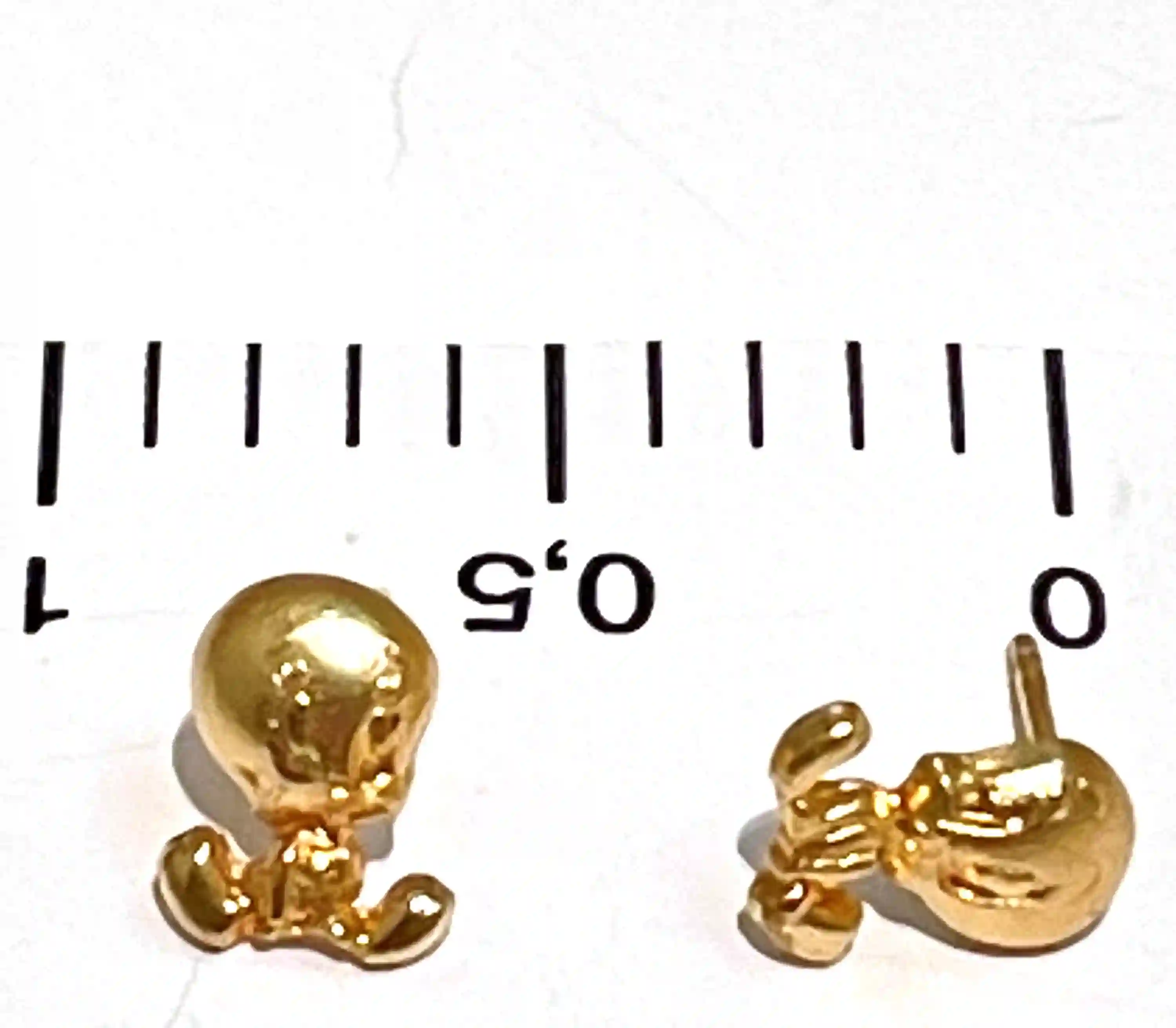 Original Vintage Earrings Tweety Bird Jewelry Gold -1st Birthday Earrings for her - Baby Shower Earrings - SOLID 18k Gold - Tweety Earrings 