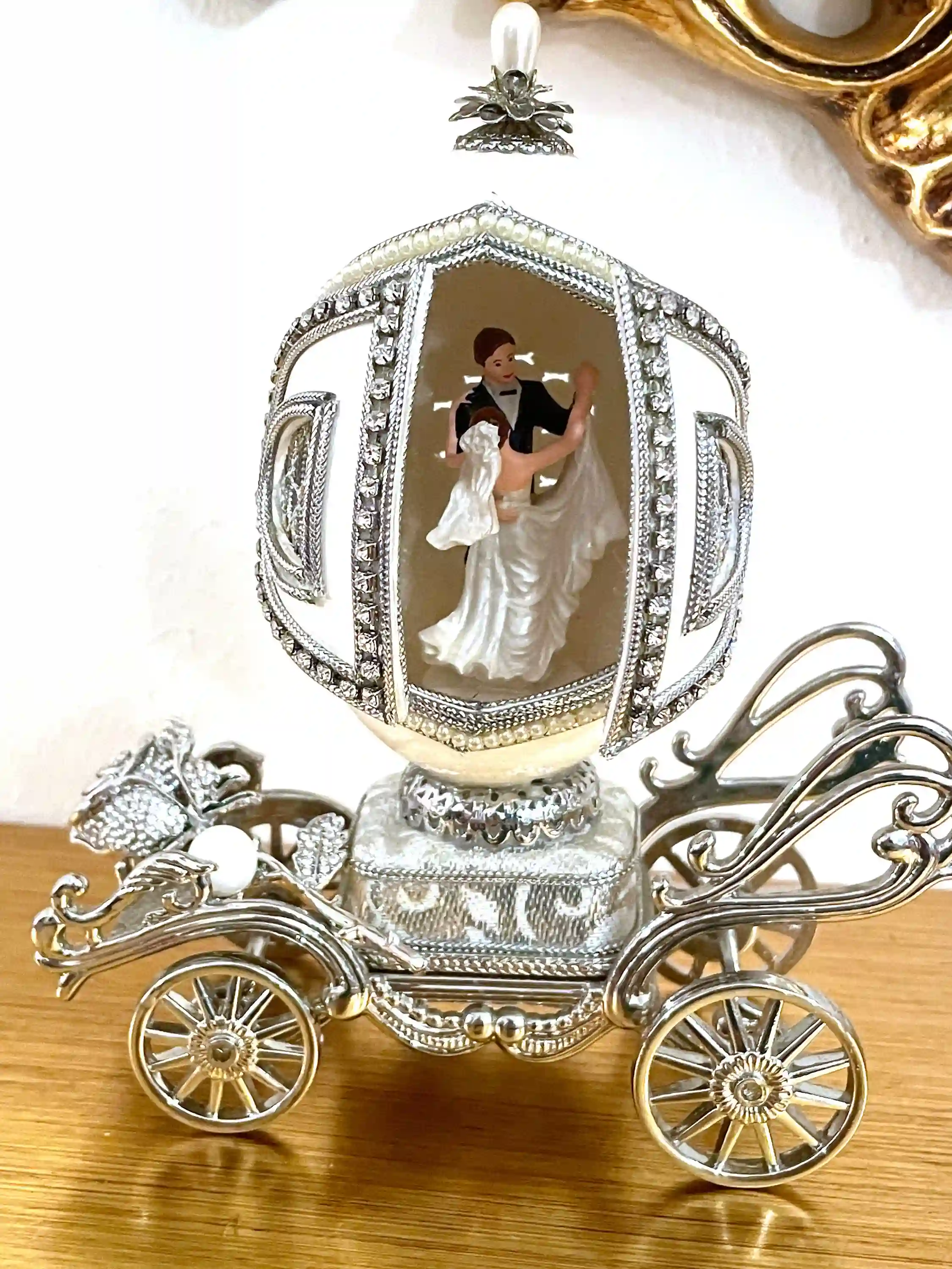 Faberge Egg Antique Imperial Faberge Style Egg 1989 Gift for wife 35year Anniversary gift Bride Wedding day Bridal shower gift for daughter 