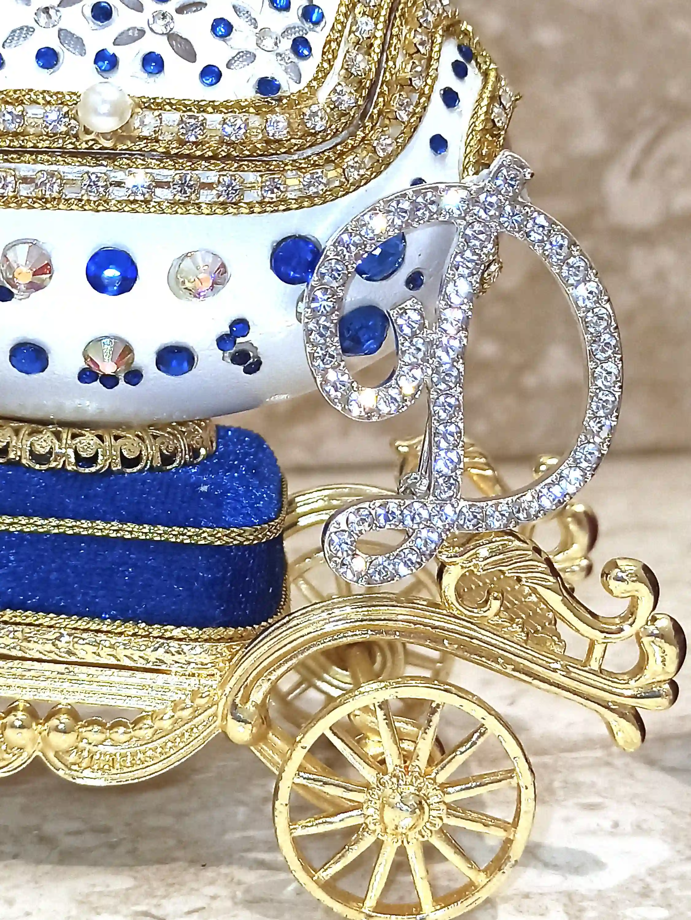 Luxury Antique Princess Diana Memorabilia Gift, Faberge Egg Music Box,Royal Diana Silver Coin Jewelry box,Faberge egg Trinket box 24kt 