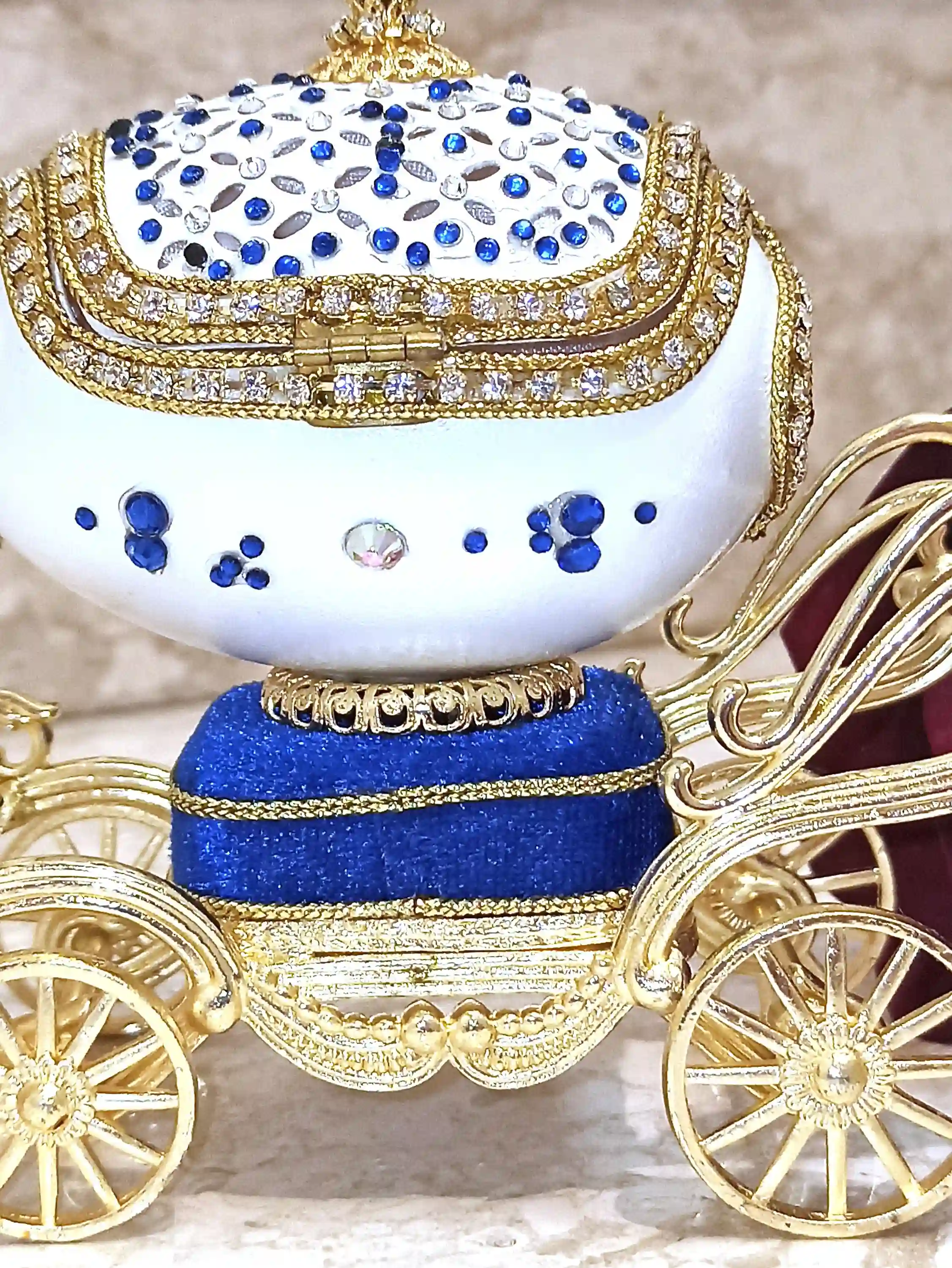 Luxury Antique Princess Diana Memorabilia Gift, Faberge Egg Music Box,Royal Diana Silver Coin Jewelry box,Faberge egg Trinket box 24kt 