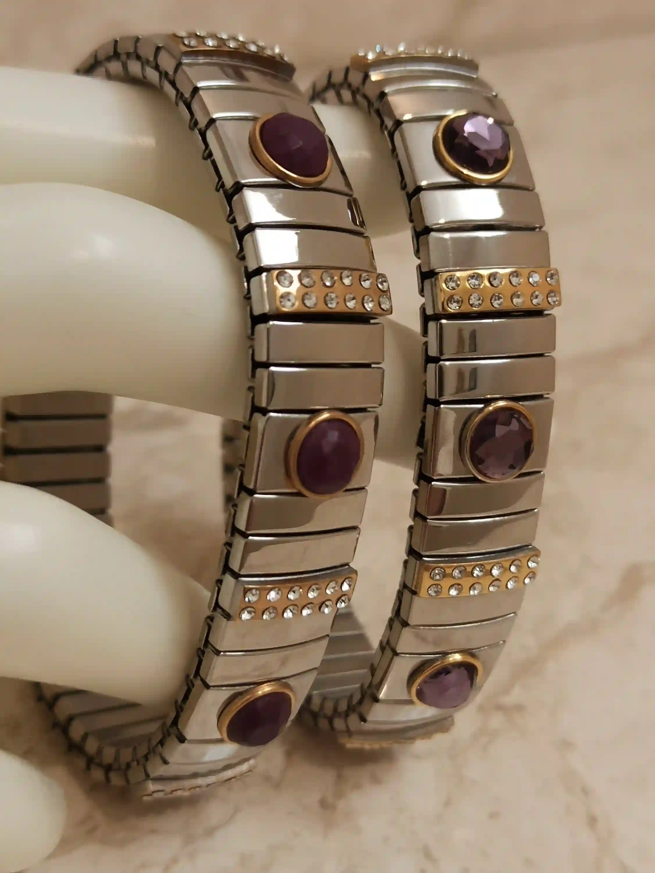 Amethyst Jewelry/ Amethyst Bracelet/Purple Stone Bracelet/ Silver Bracelet Women/Flex Bracelet/ 7th Anniversary Gift/Birthday Gift for Women 