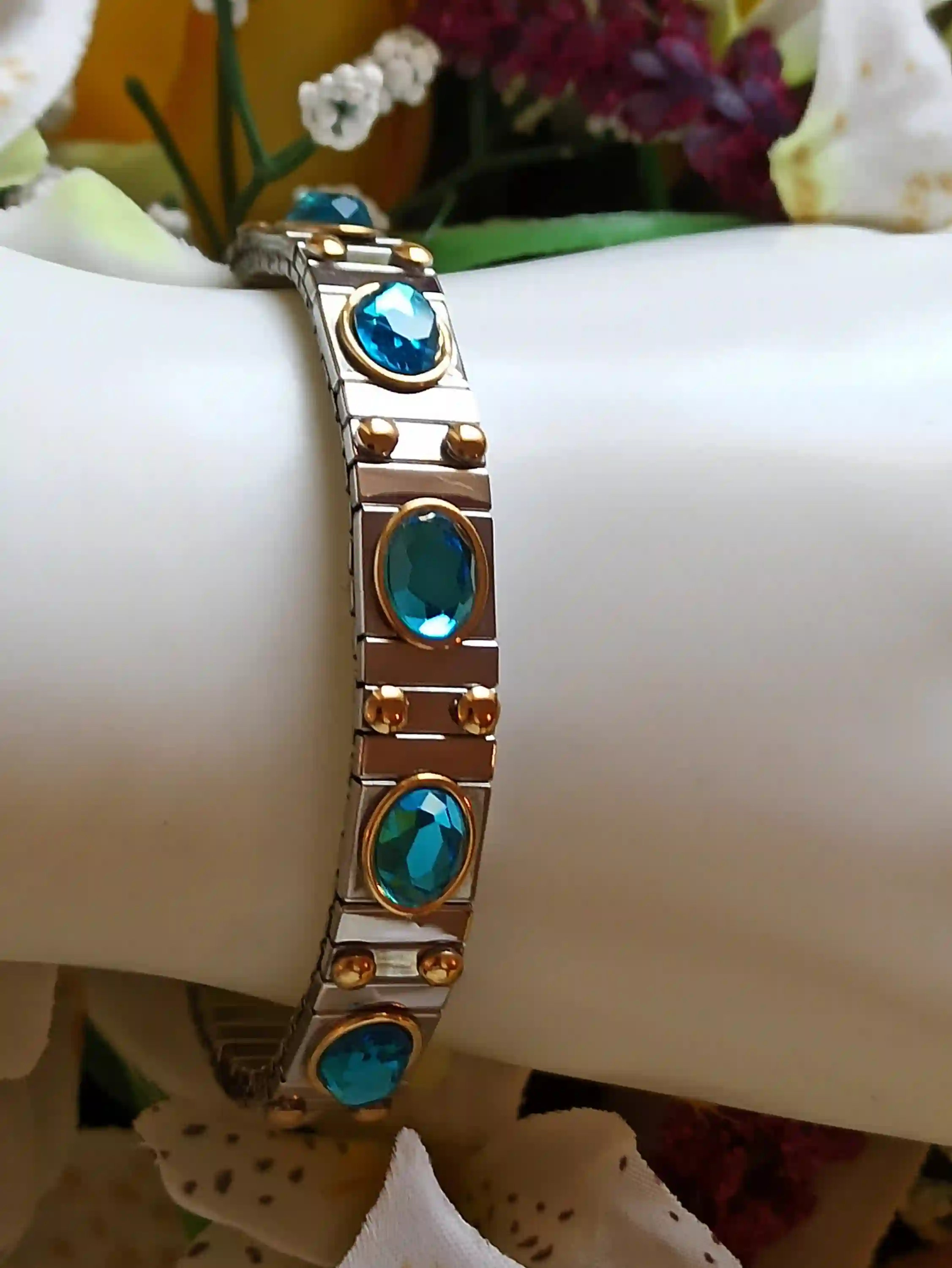 Aquamarine bracelet/Aqua Marine Jewelry/Silver Crystal Bracelet/Bracelets for women/March birthstone/Crystal bracelet/Handmade Jewelry Gift 